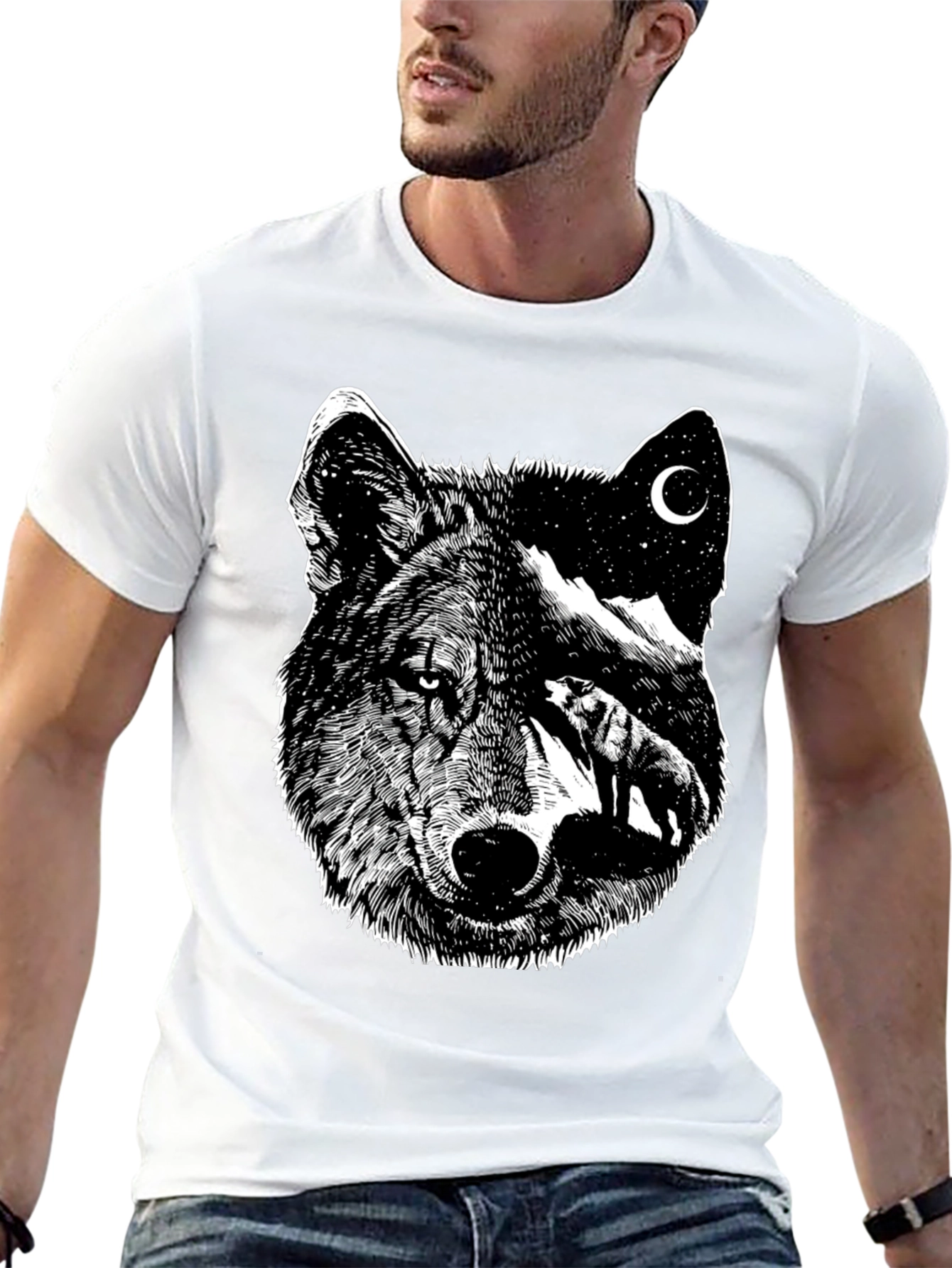Wolf Moon Graphic Tee - Black