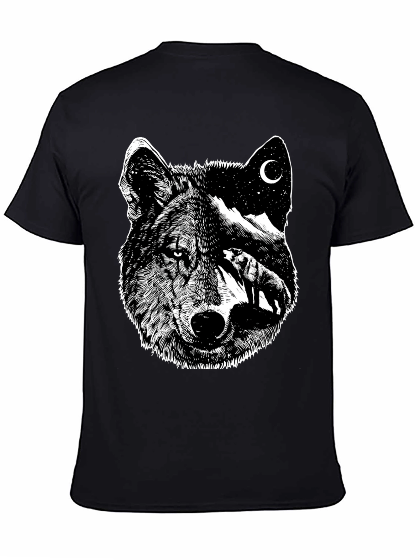 Wolf Moon Graphic Tee - Black