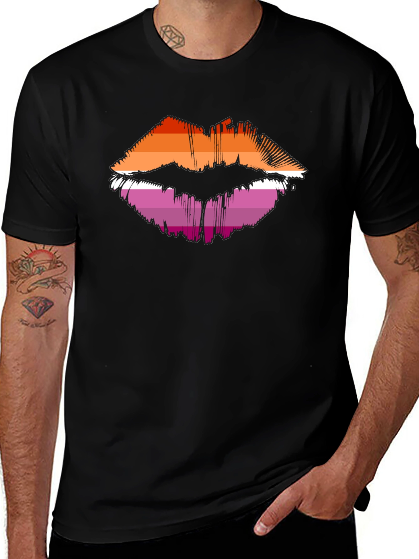 Lesbian Pride Lips Graphic Tee