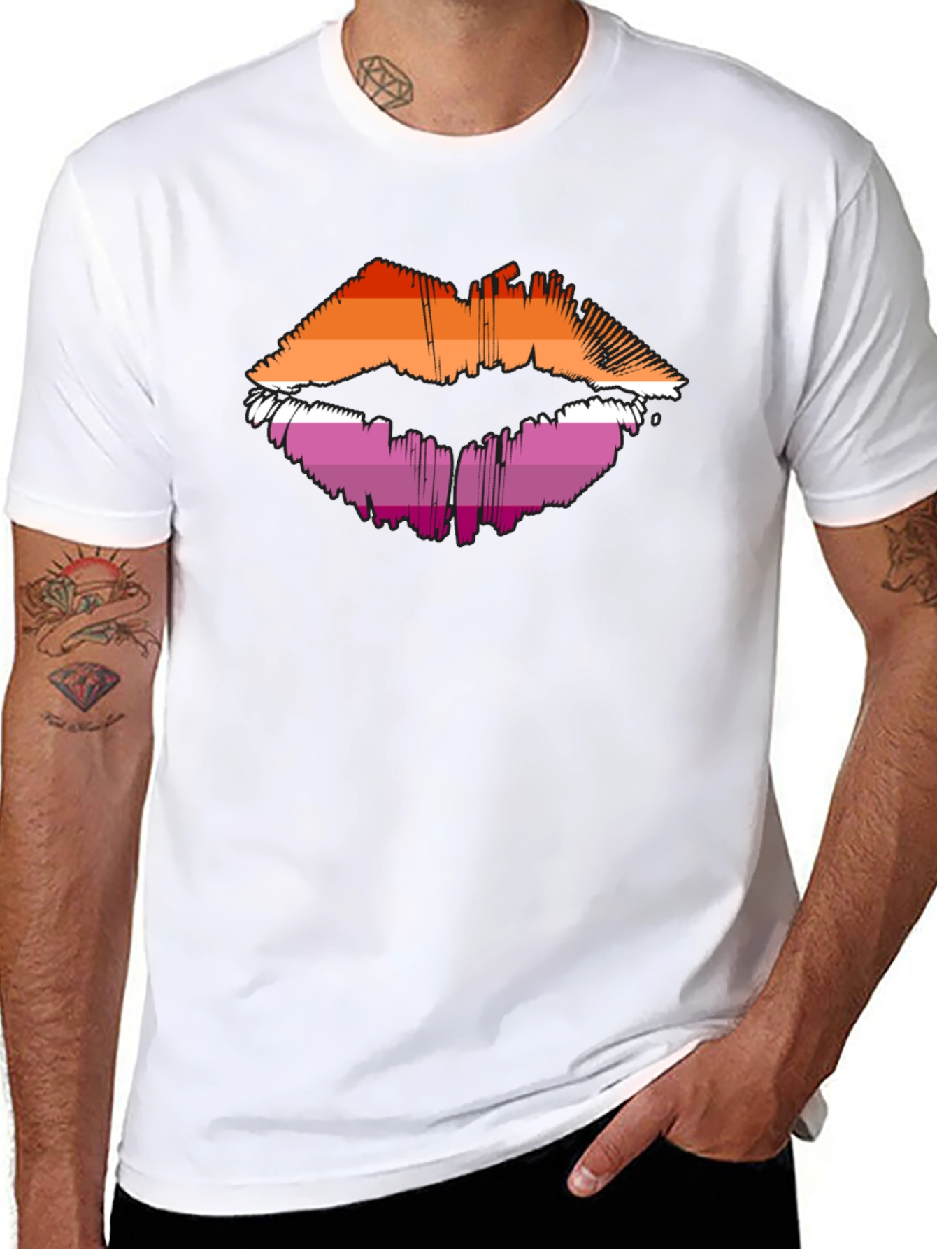 Lesbian Pride Lips Graphic Tee