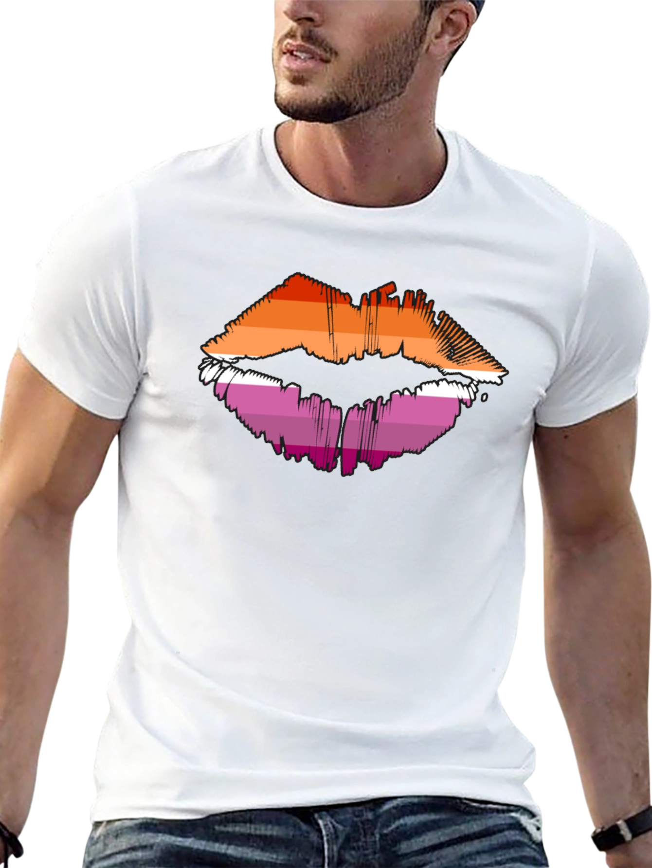 Lesbian Pride Lips Graphic Tee