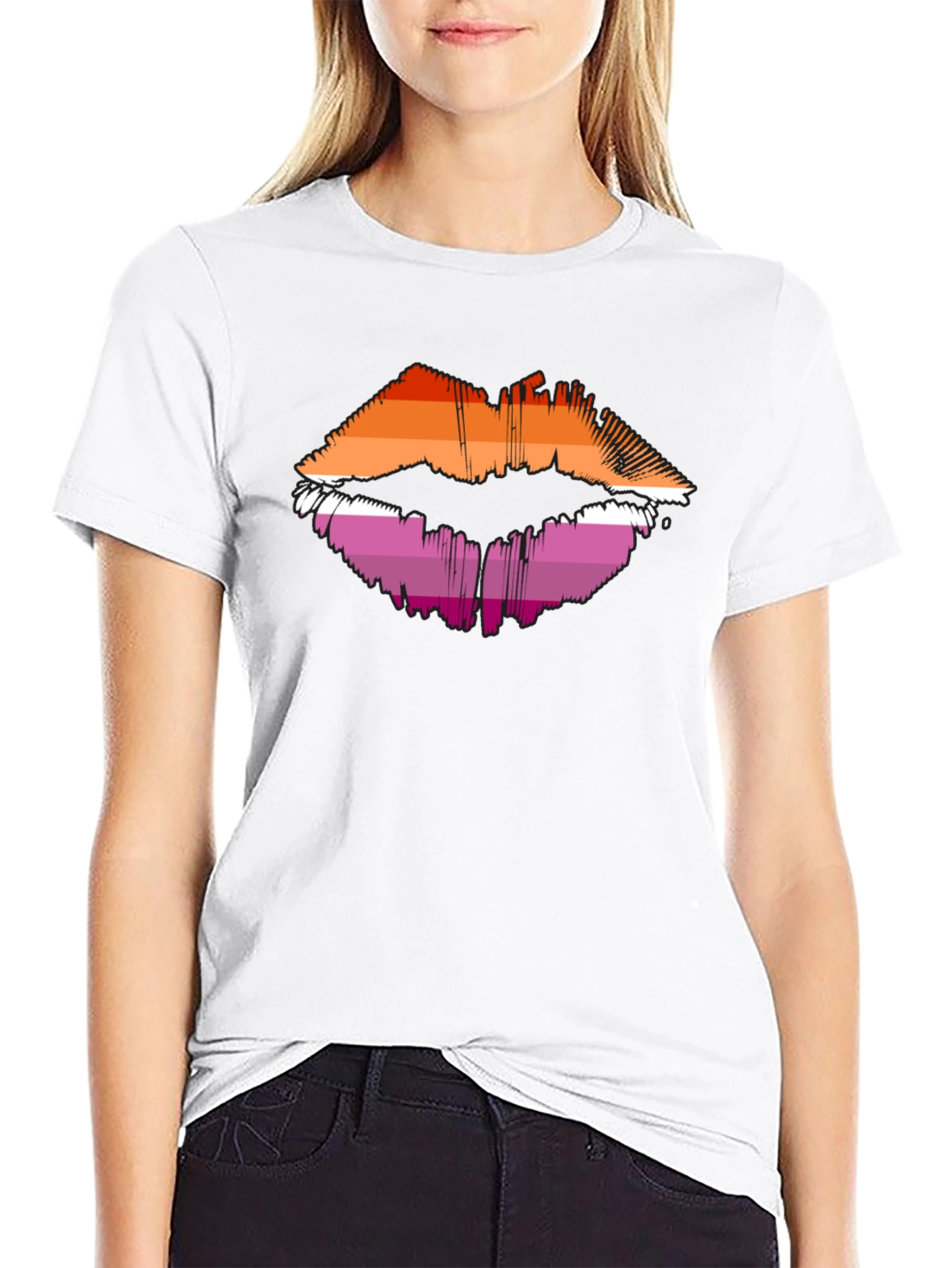 Lesbian Pride Lips Graphic Tee