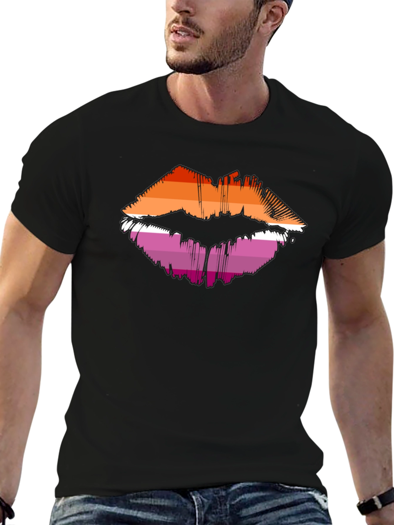 Lesbian Pride Lips Graphic Tee