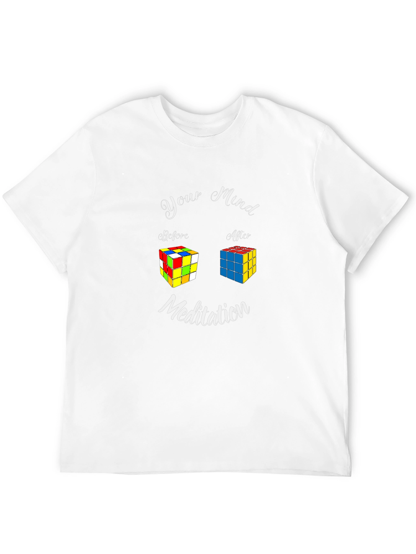Mind Meditation Rubiks Cube Black T-Shirt