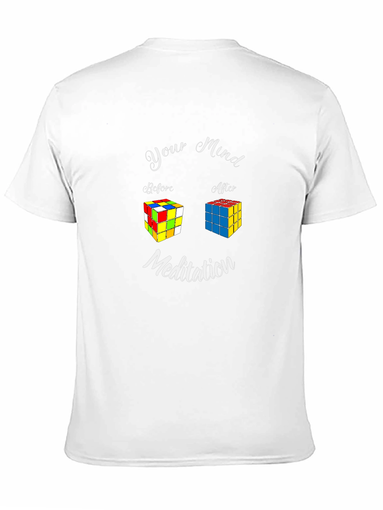 Mind Meditation Rubiks Cube Black T-Shirt
