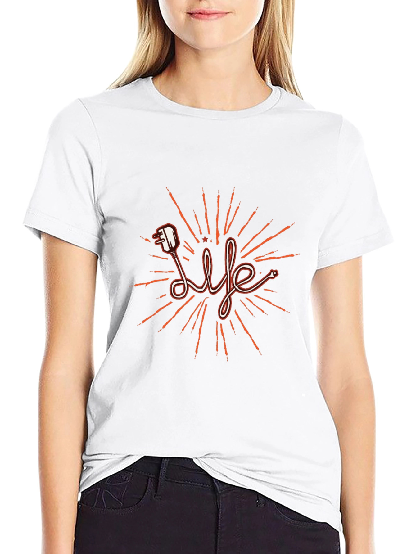 Life Electric Plug T-Shirt - Stylish Graphic Tee