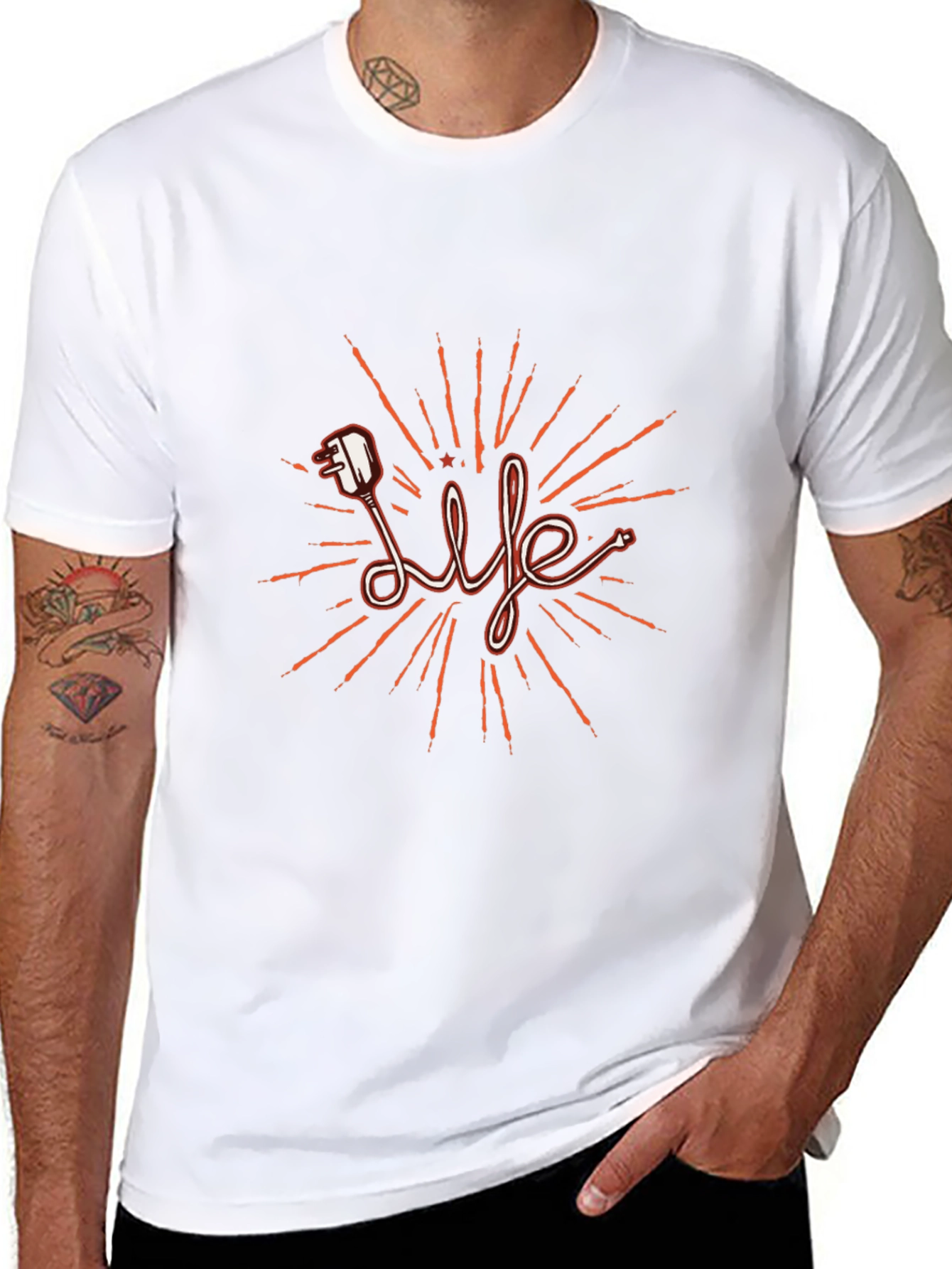 Life Electric Plug T-Shirt - Stylish Graphic Tee