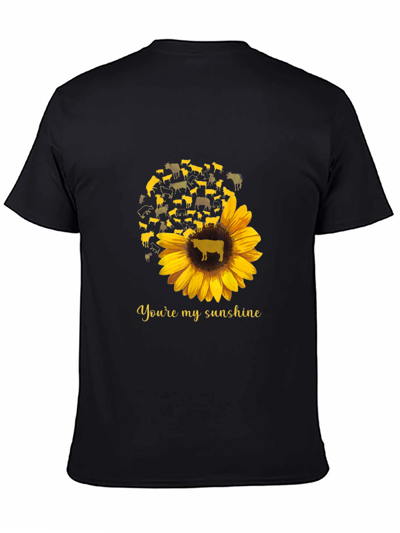 Cow Sunflower Graphic T-Shirt - Youre My Sunshine