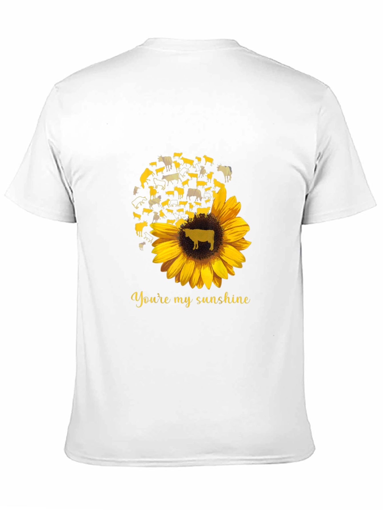 Cow Sunflower Graphic T-Shirt - Youre My Sunshine