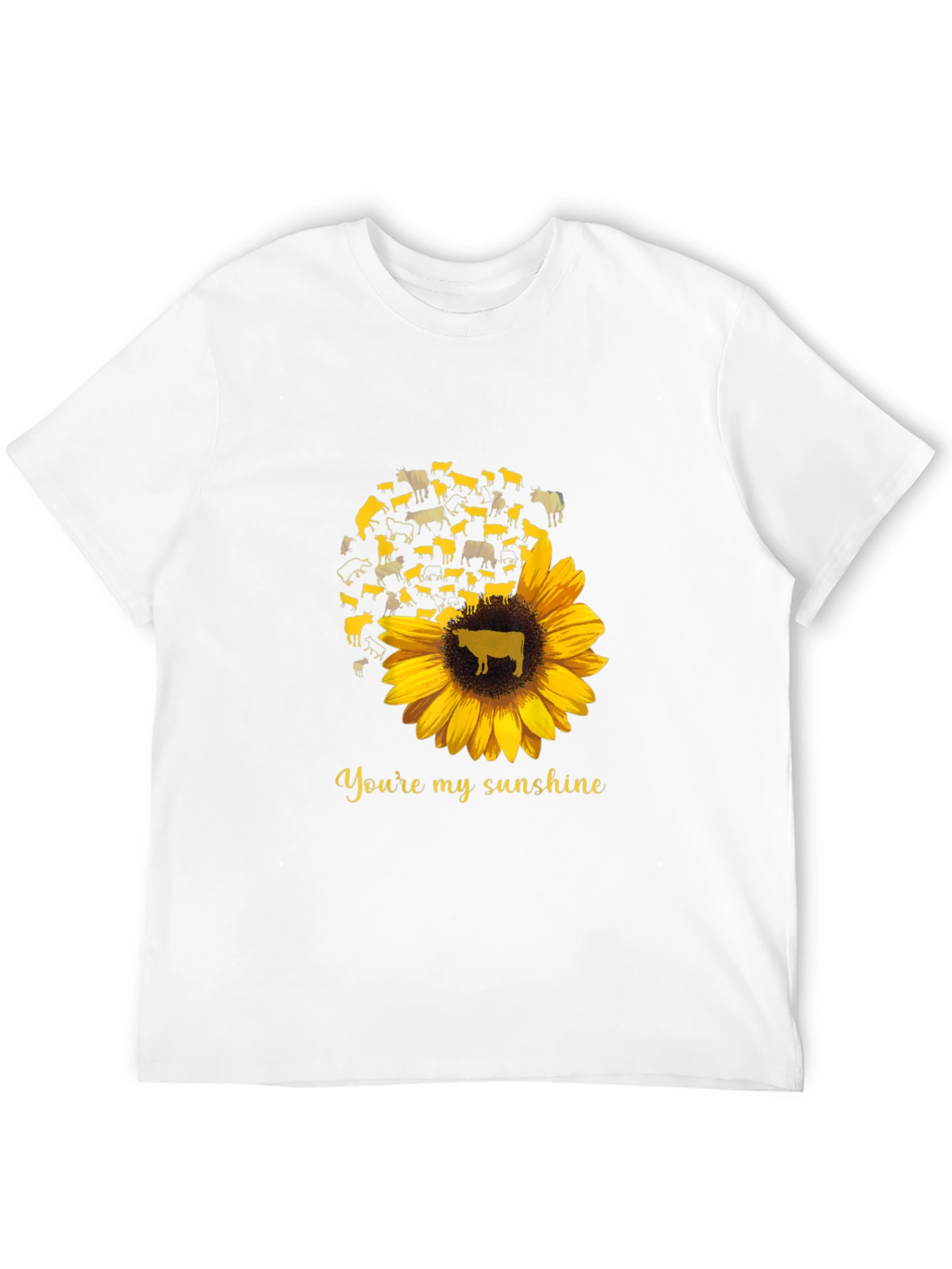 Cow Sunflower Graphic T-Shirt - Youre My Sunshine
