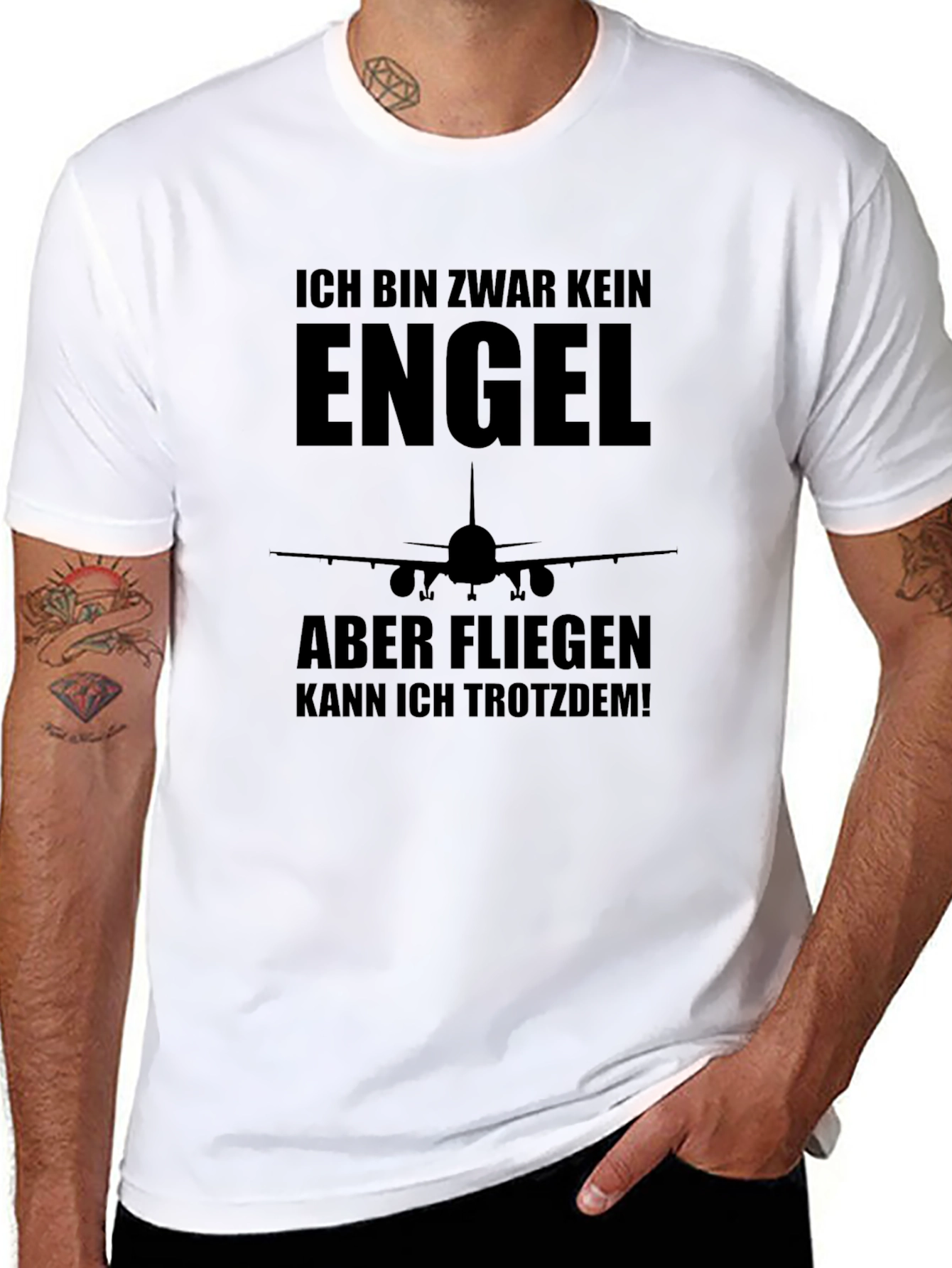 Ich Bin Zwar Kein Engel Funny Pilot T-Shirt