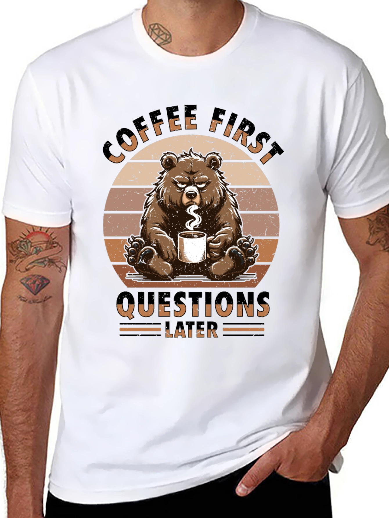 Coffee First Bear Graphic Tee