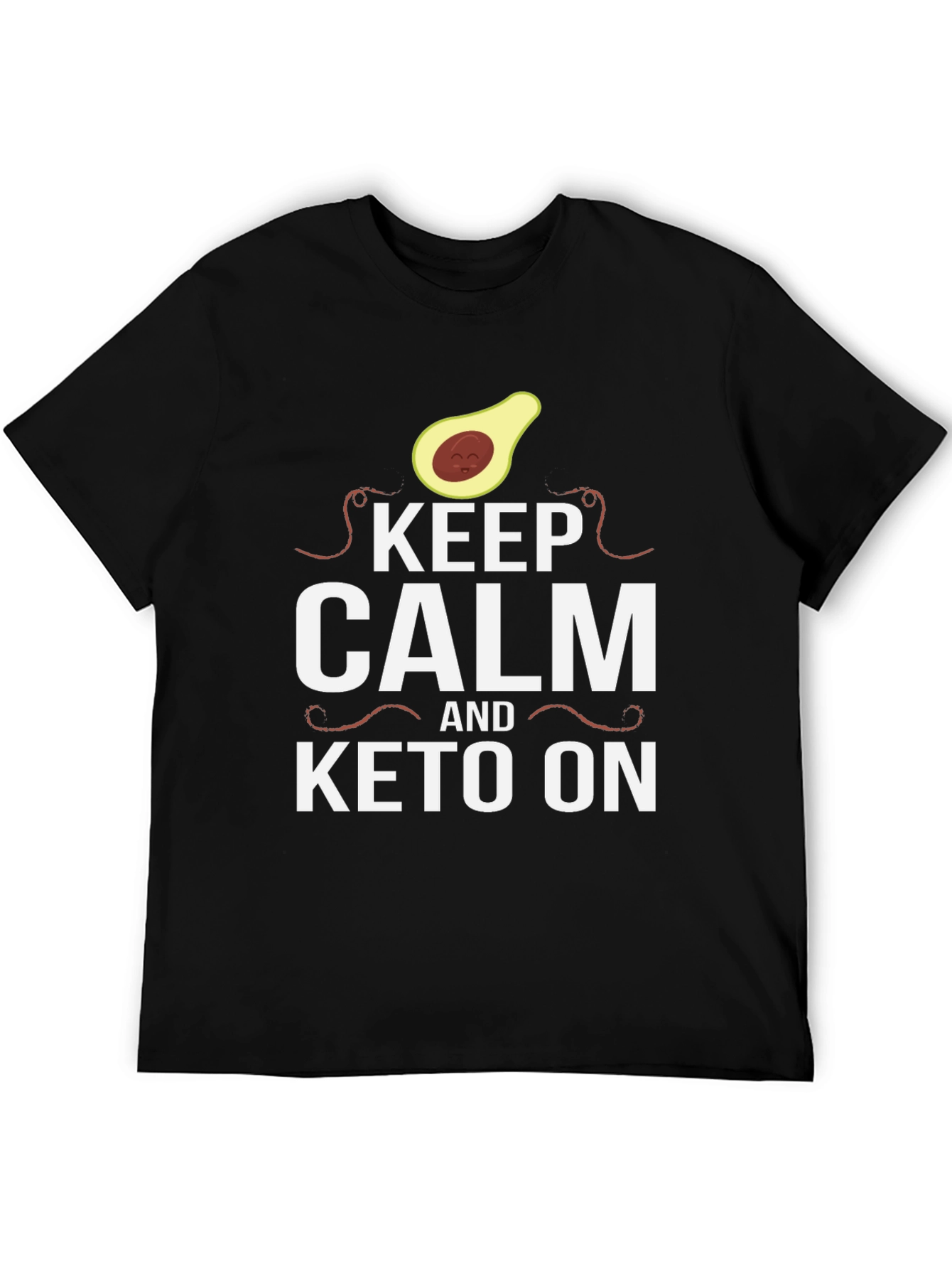 Keep Calm and Keto On Black T-Shirt