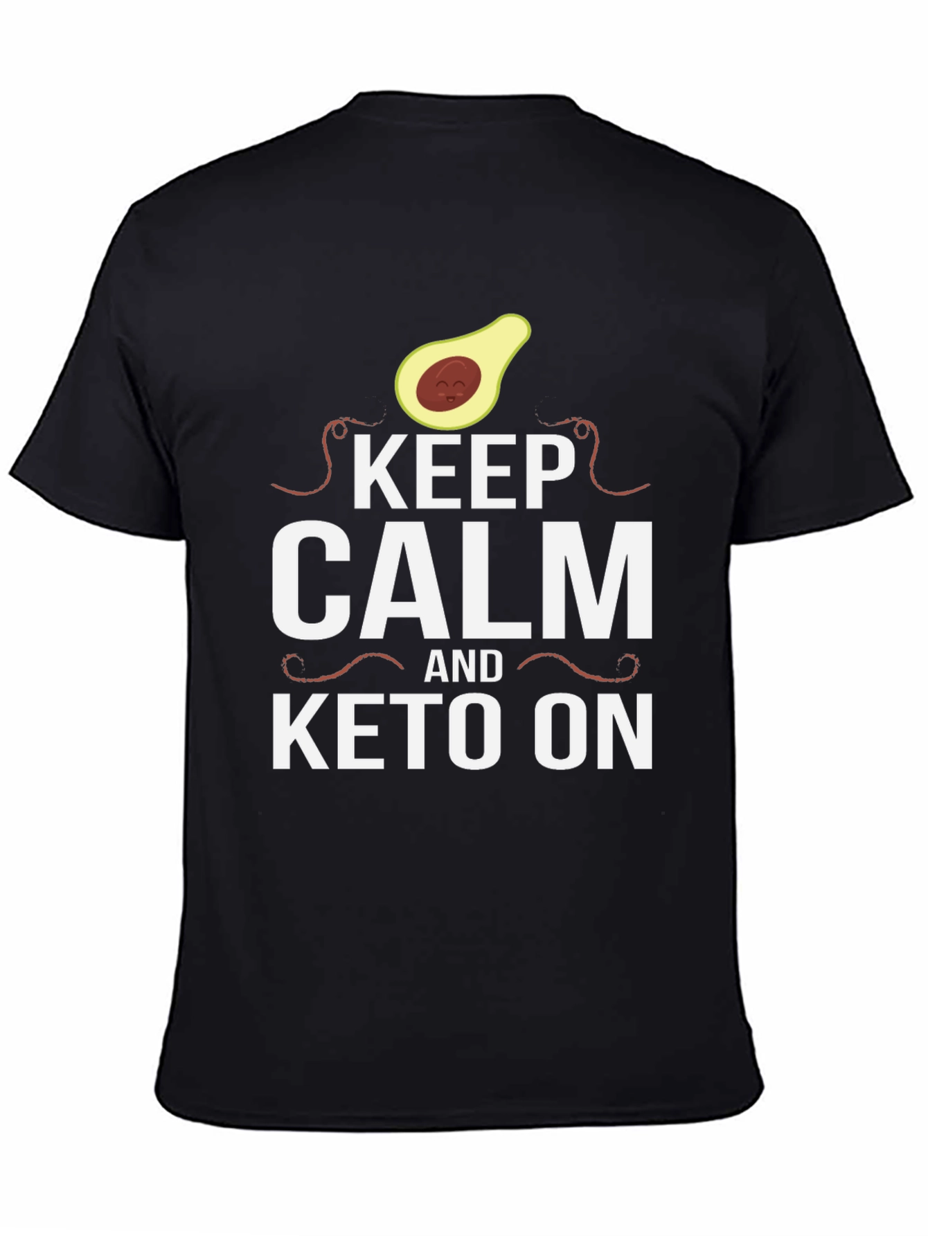Keep Calm and Keto On Black T-Shirt