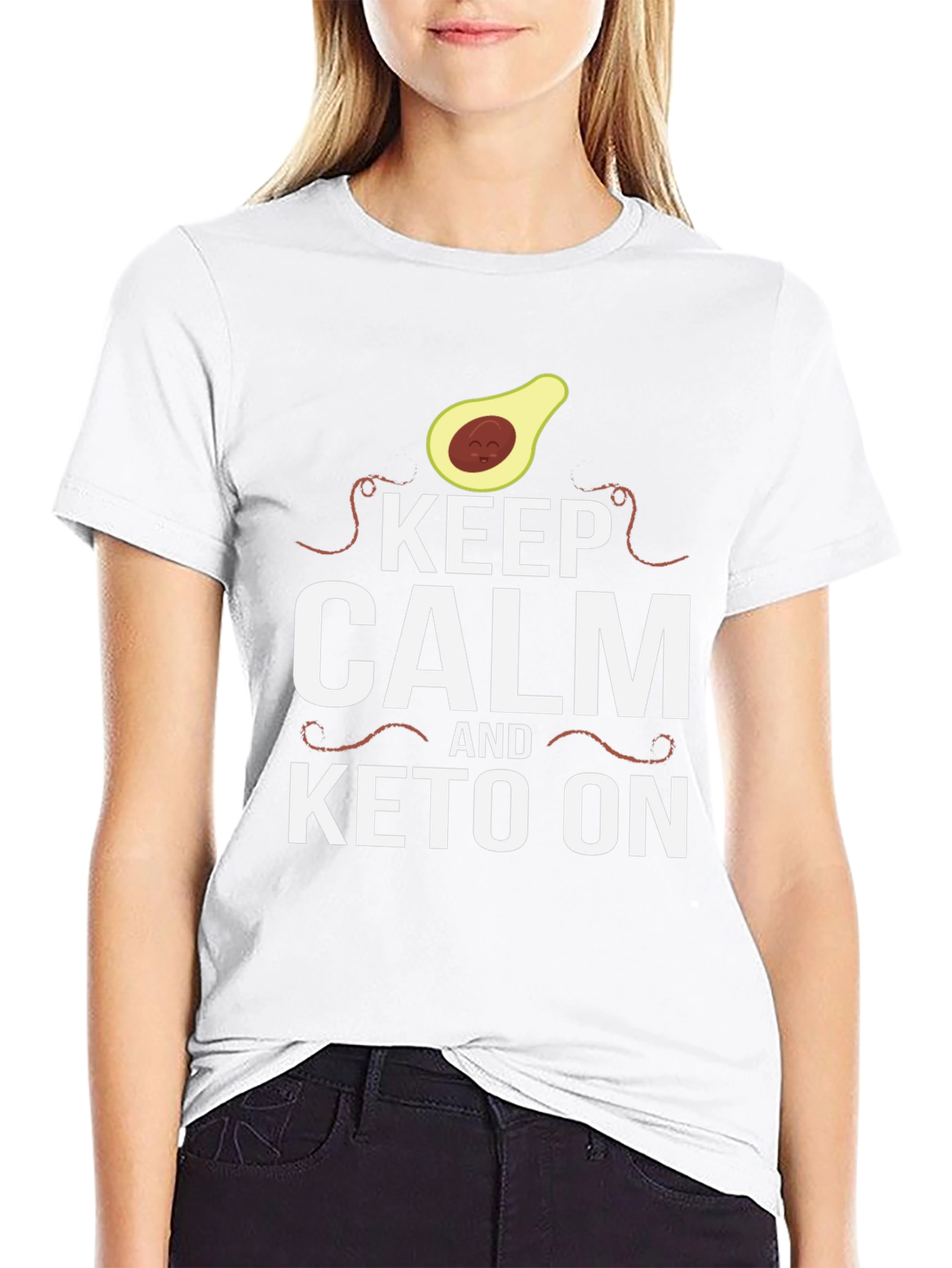 Keep Calm and Keto On Black T-Shirt