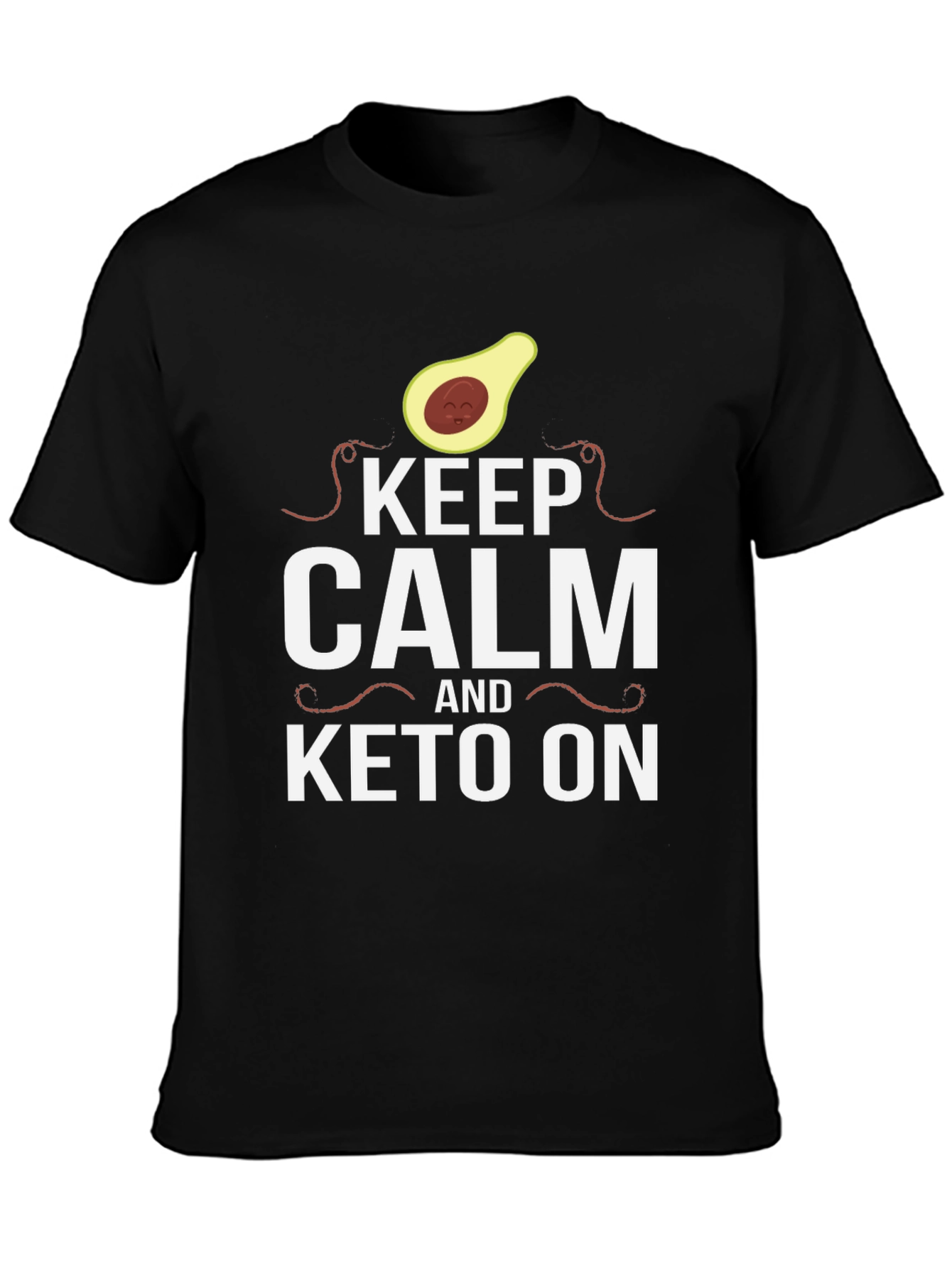 Keep Calm and Keto On Black T-Shirt