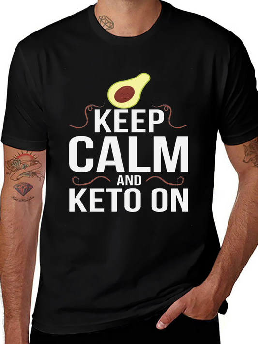 Keep Calm and Keto On Black T-Shirt