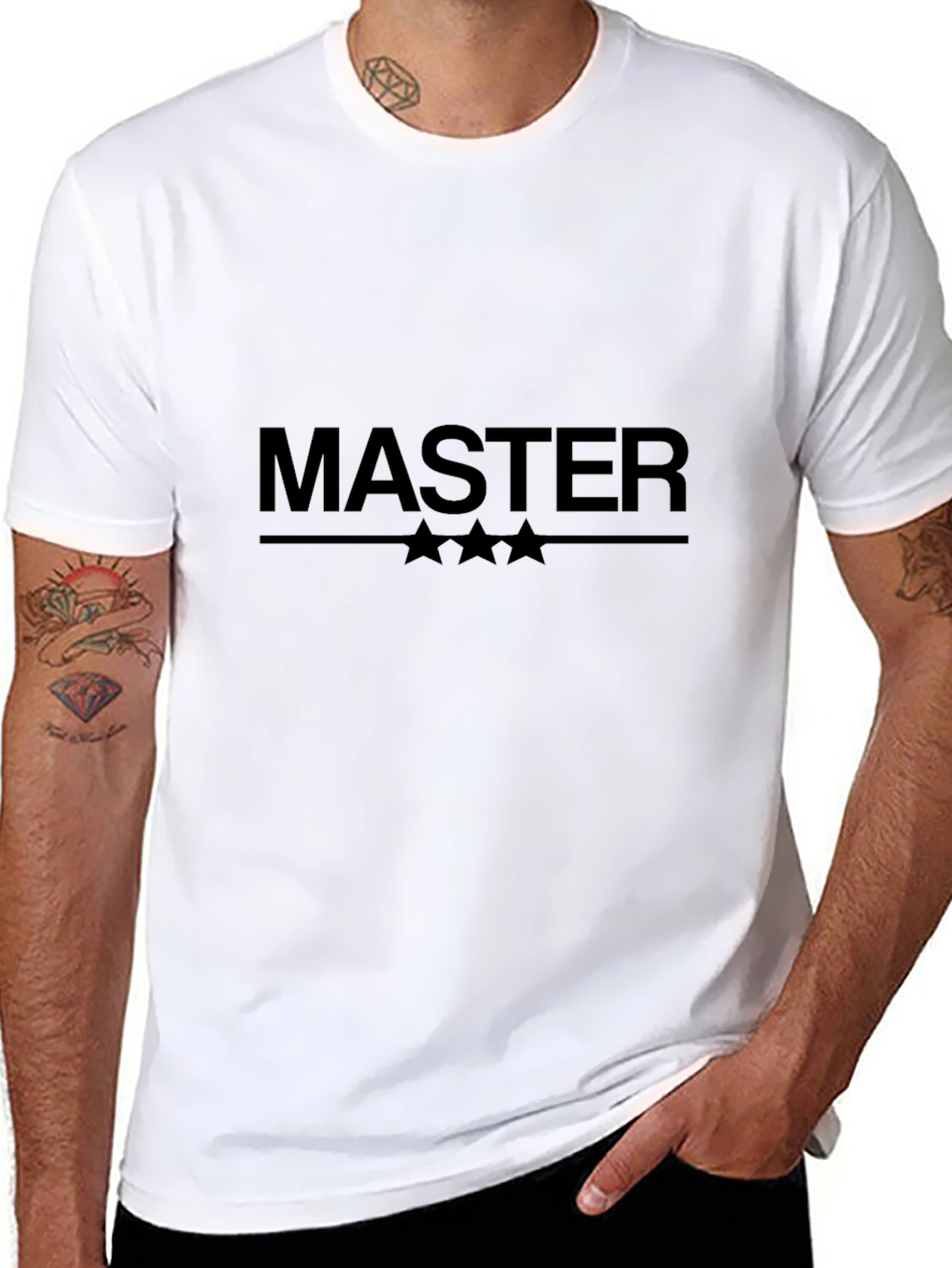 Master Graphic Tee - Stylish Black Cotton Blend