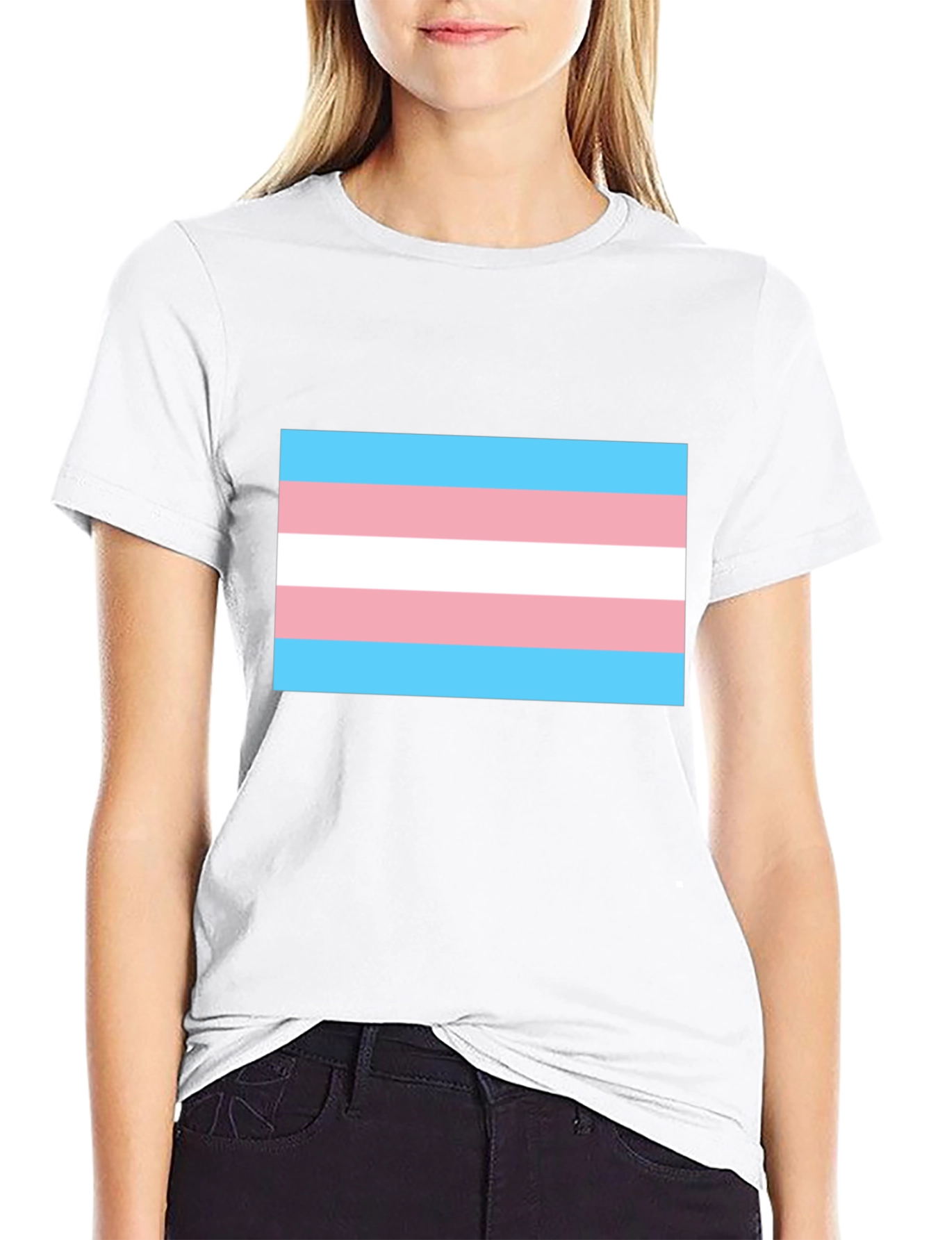 Trans Pride Flag T-Shirt - Black Cotton Tee