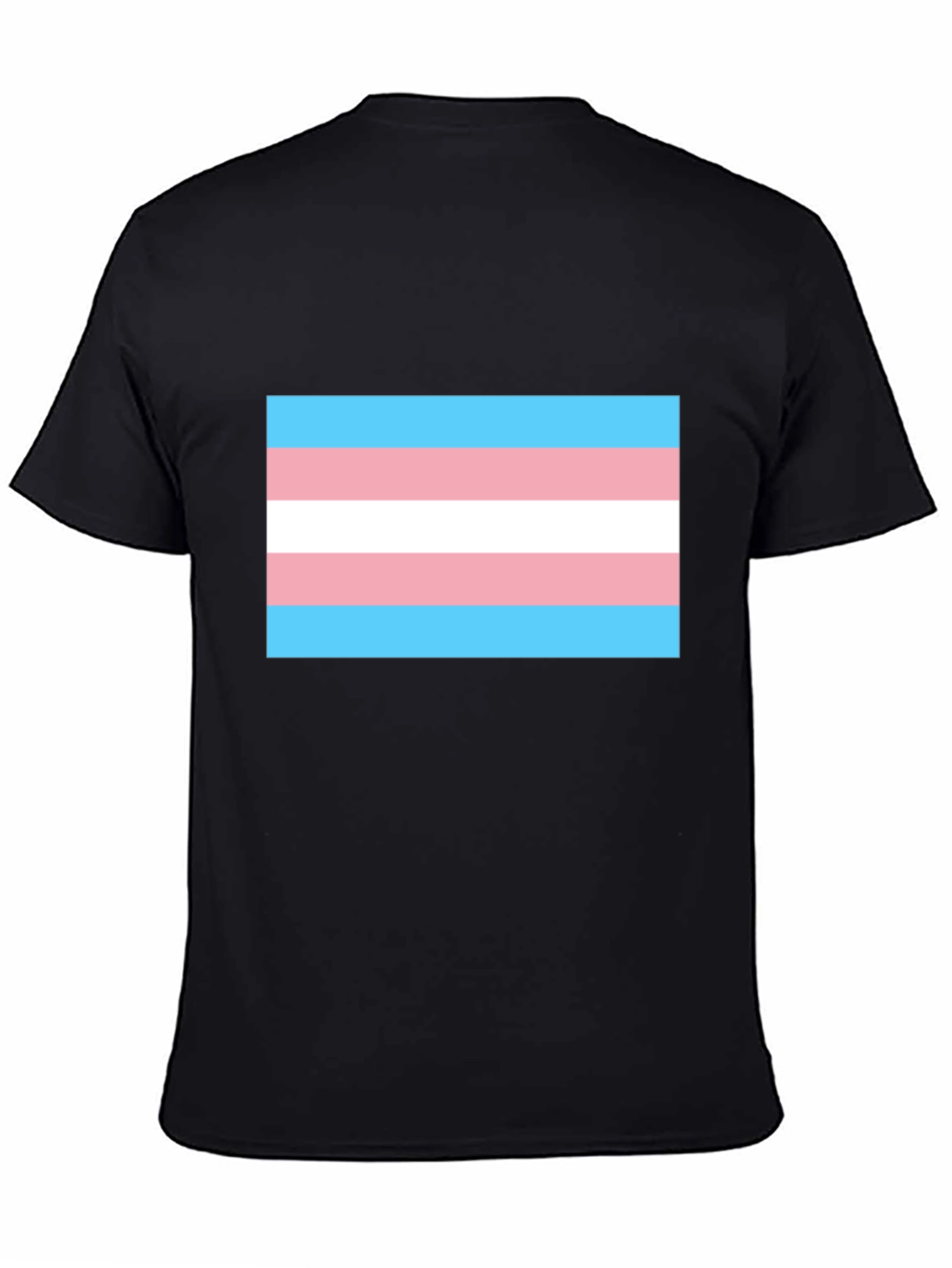 Trans Pride Flag T-Shirt - Black Cotton Tee