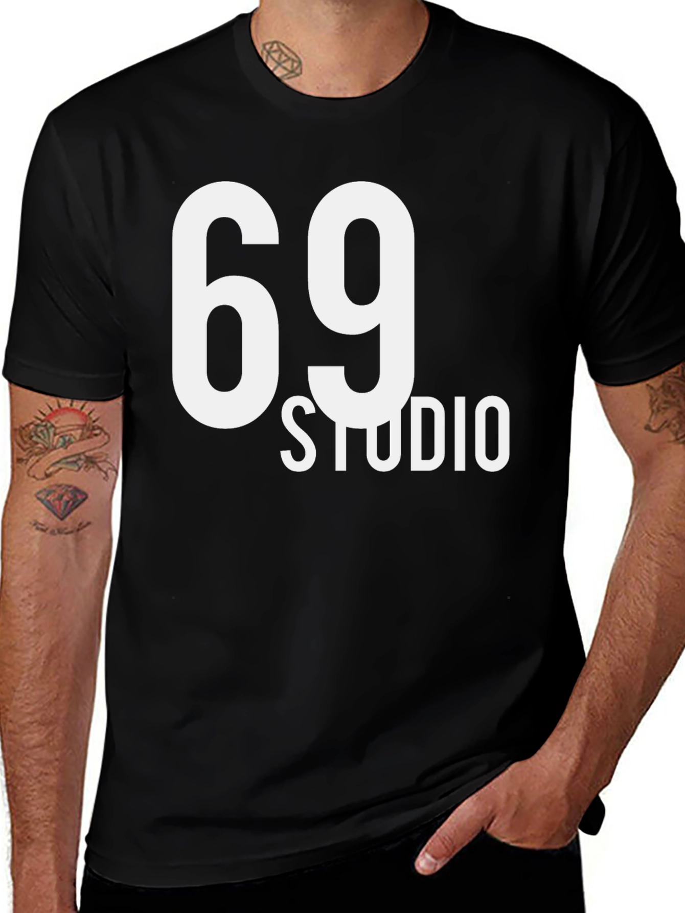 69 Studio Graphic T-Shirt - Mens Black Tee