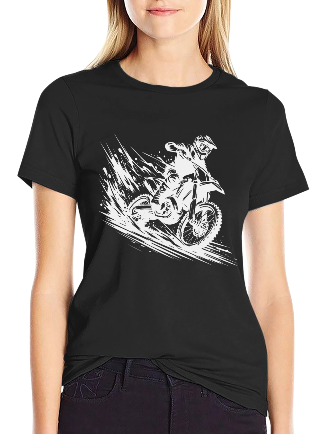 Motorcross Graphic T-Shirt - Black Biker Tee