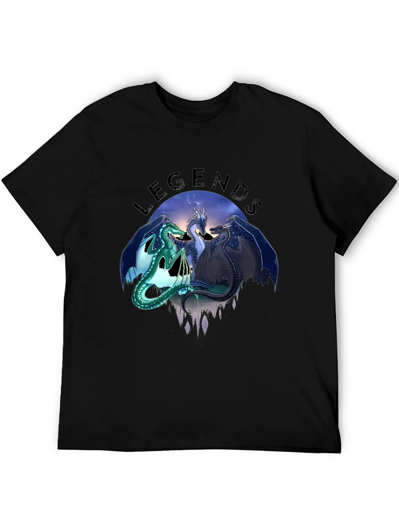 Legends Dragon Graphic T-Shirt - Black