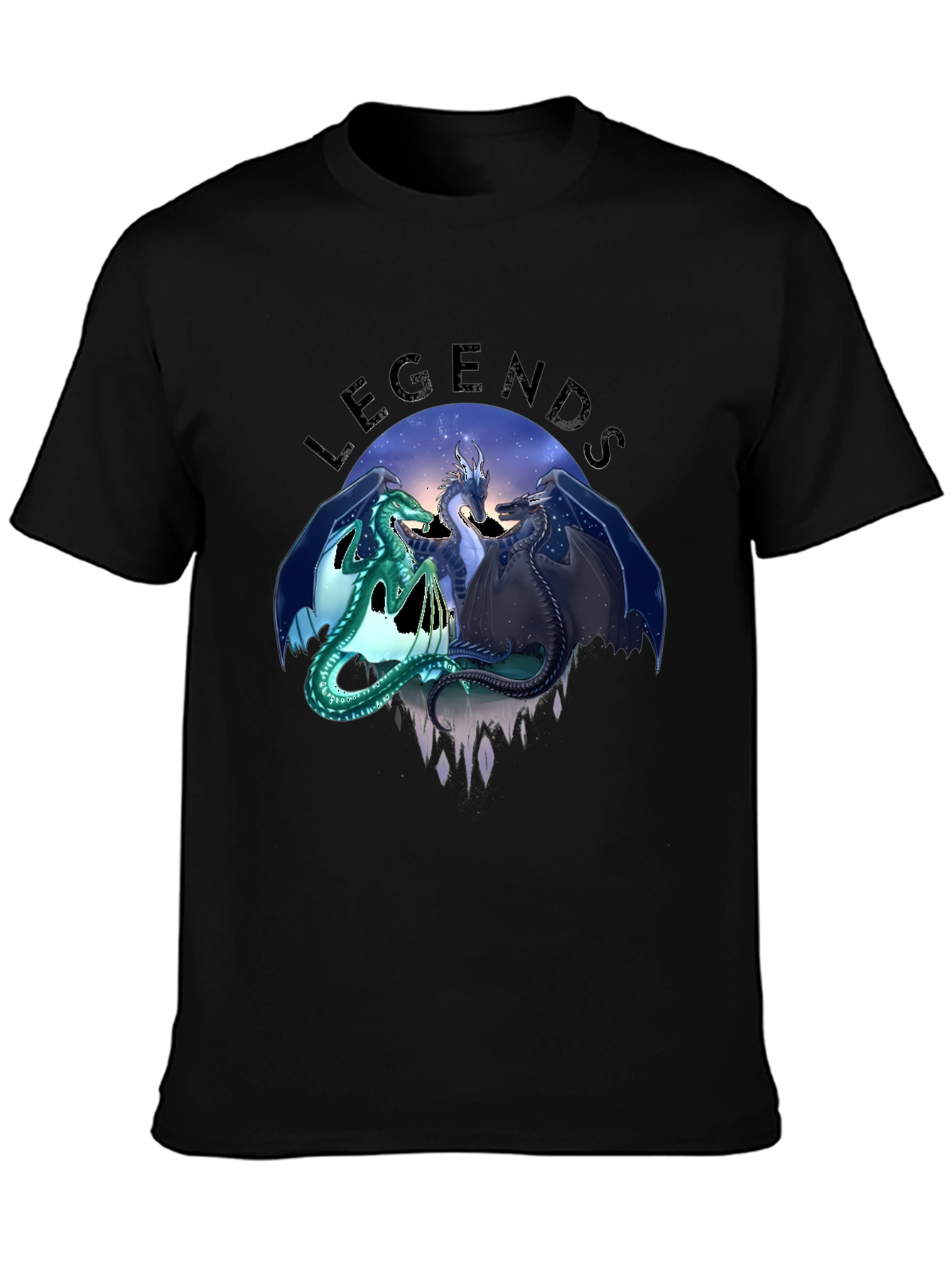 Legends Dragon Graphic T-Shirt - Black