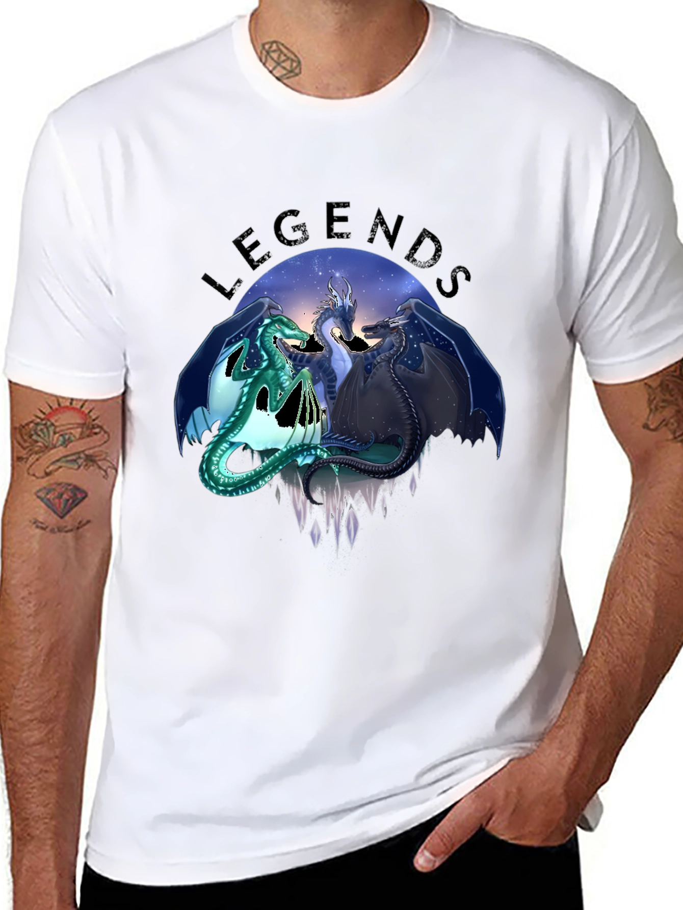 Legends Dragon Graphic T-Shirt - Black