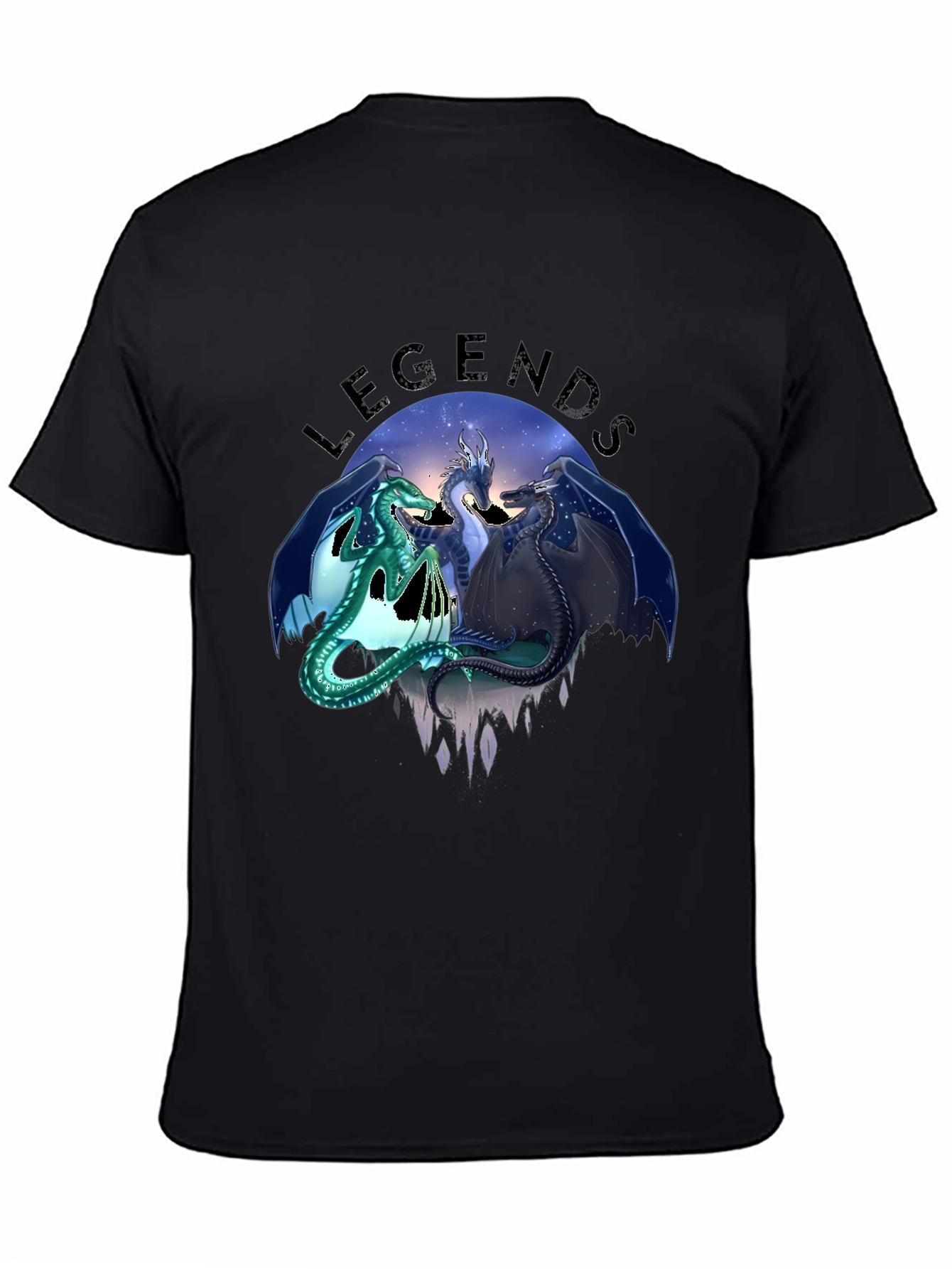 Legends Dragon Graphic T-Shirt - Black