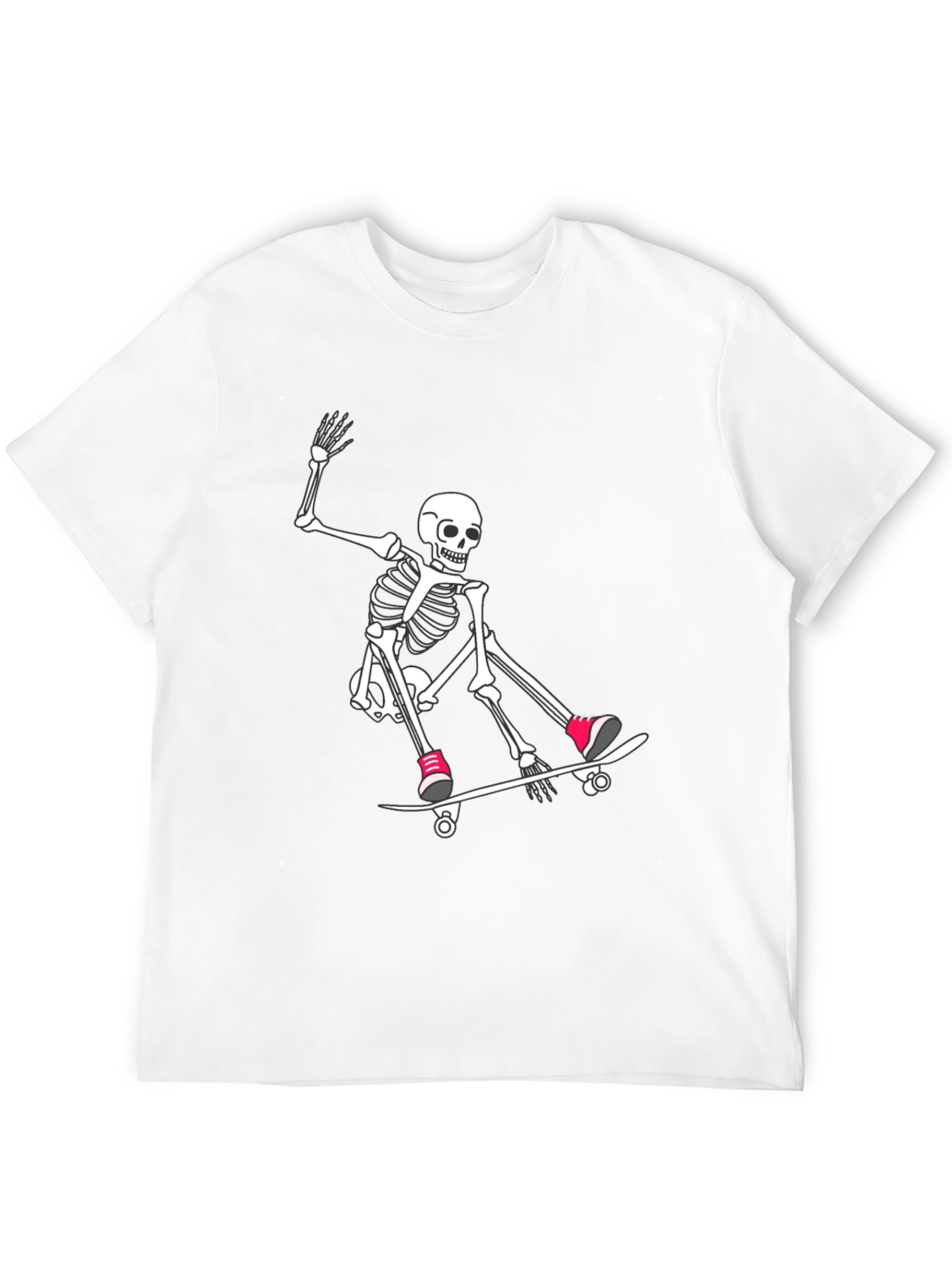 Skateboarding Skeleton Graphic Tee - Black T-Shirt