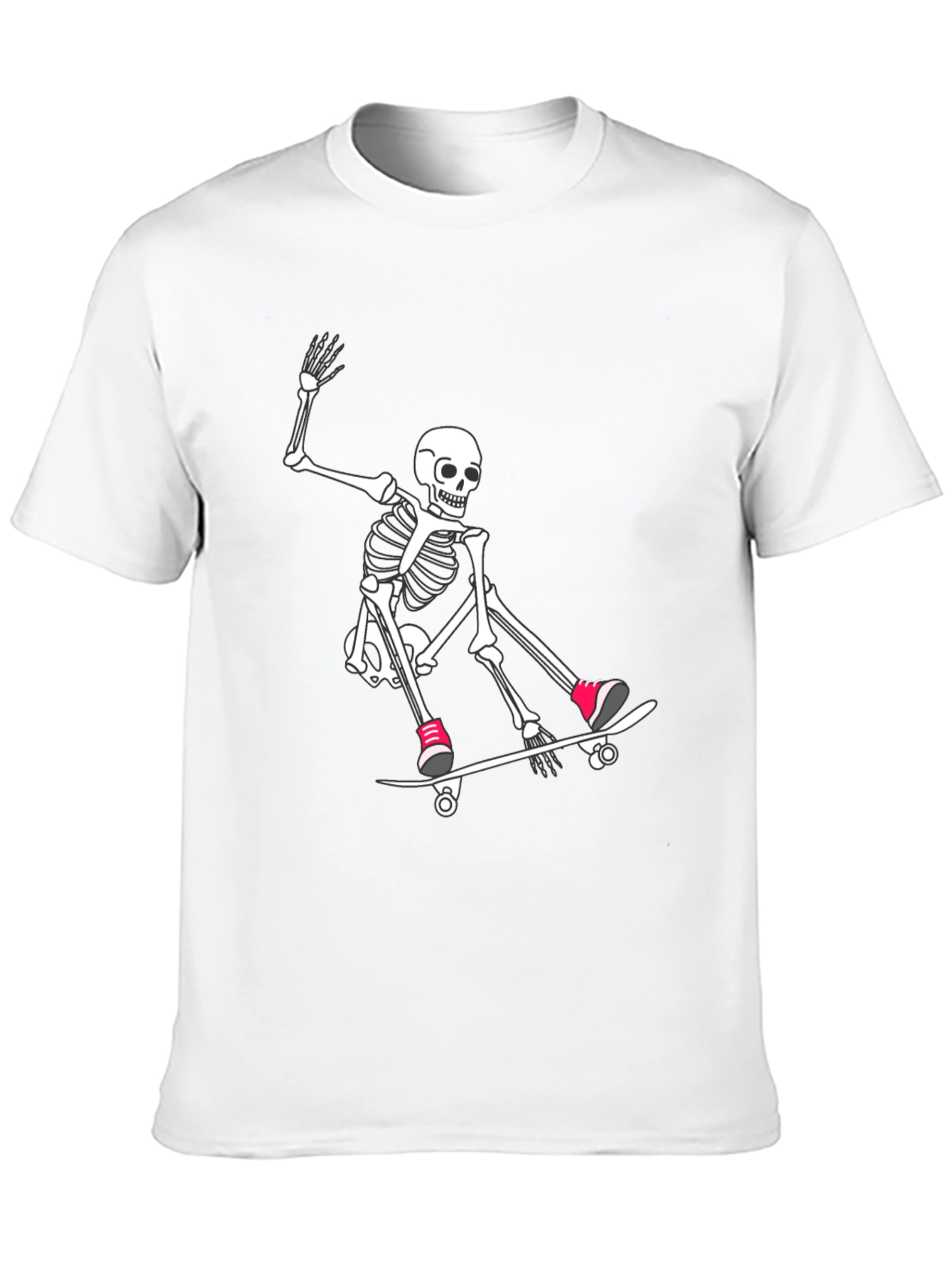 Skateboarding Skeleton Graphic Tee - Black T-Shirt