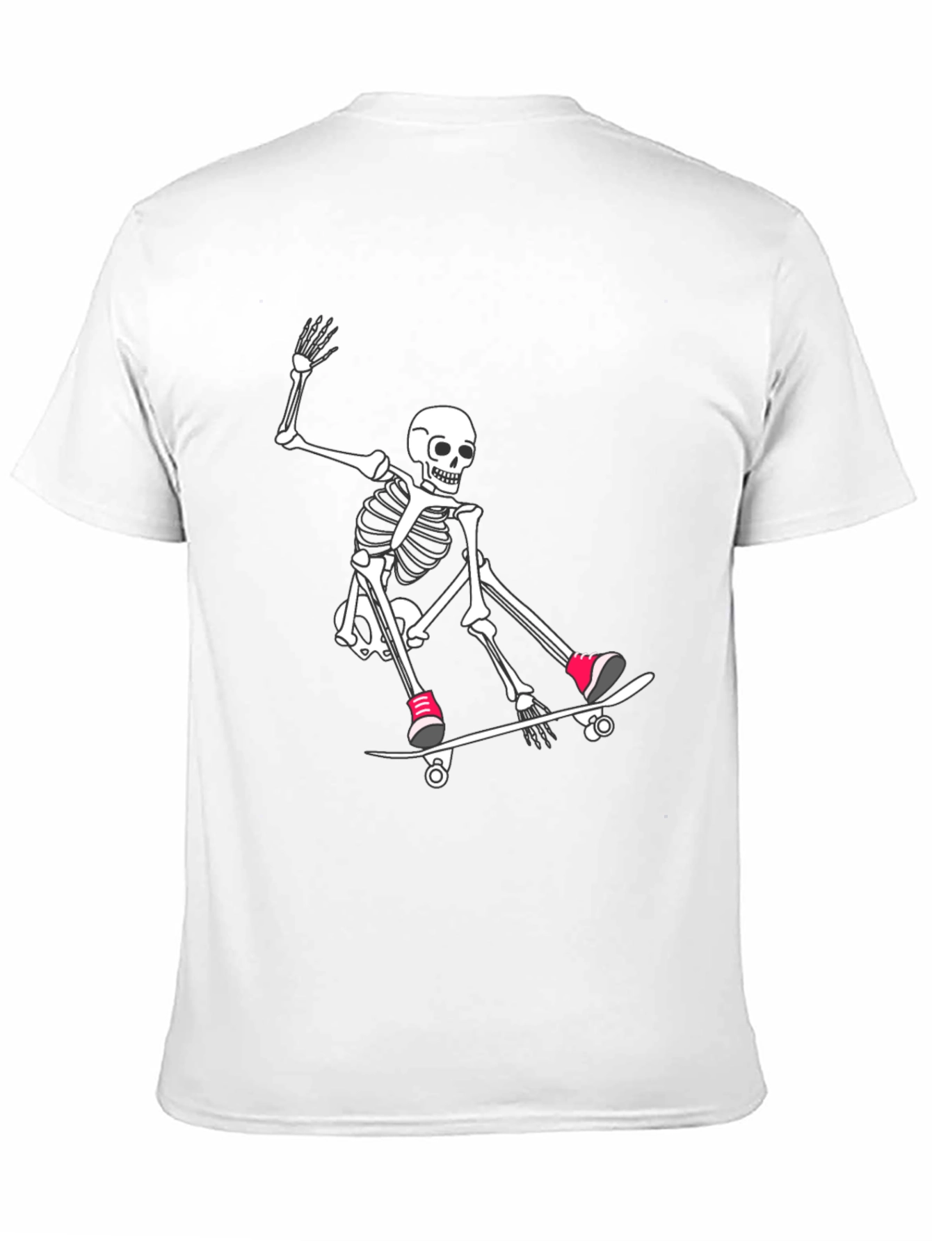 Skateboarding Skeleton Graphic Tee - Black T-Shirt