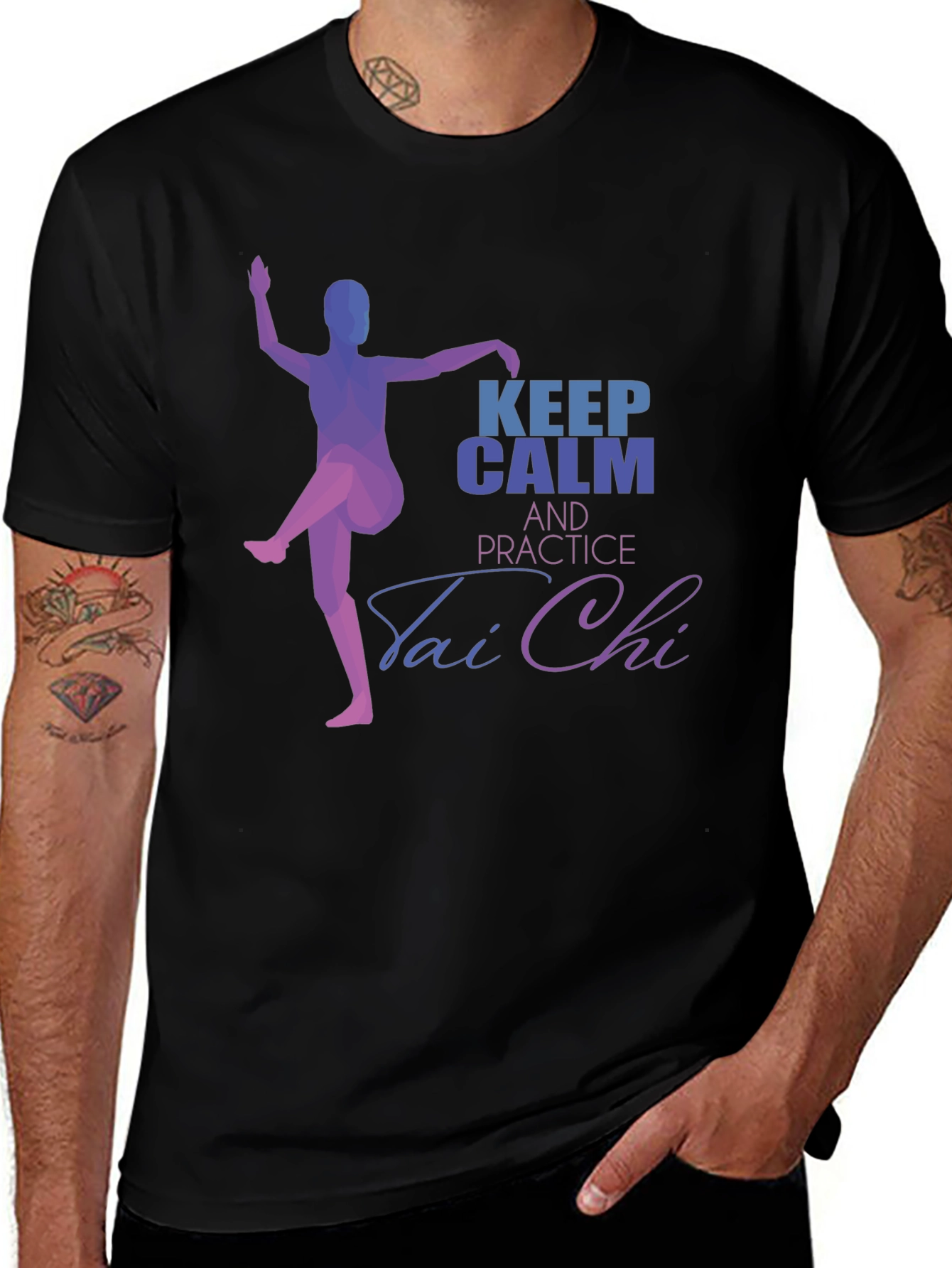 Keep Calm Tai Chi Black T-Shirt