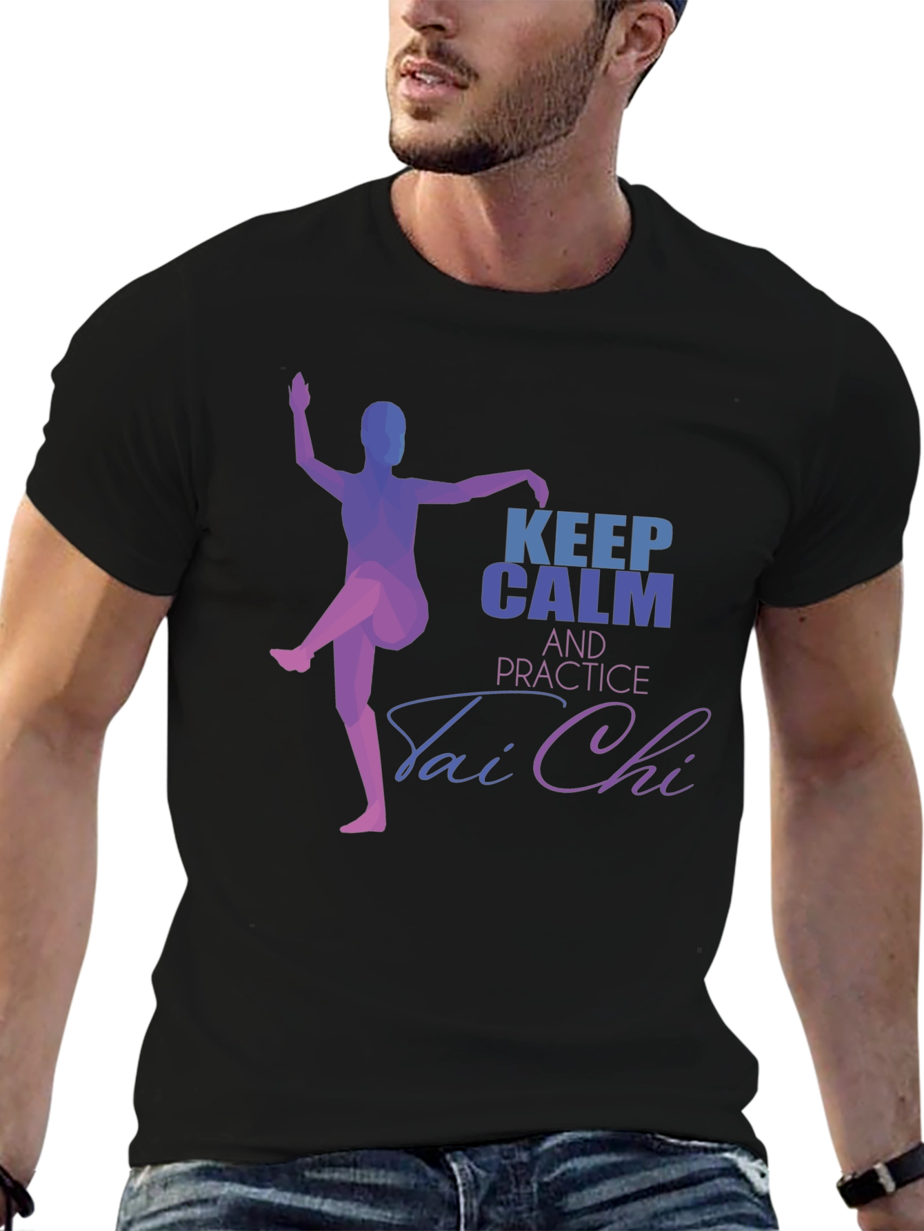 Keep Calm Tai Chi Black T-Shirt