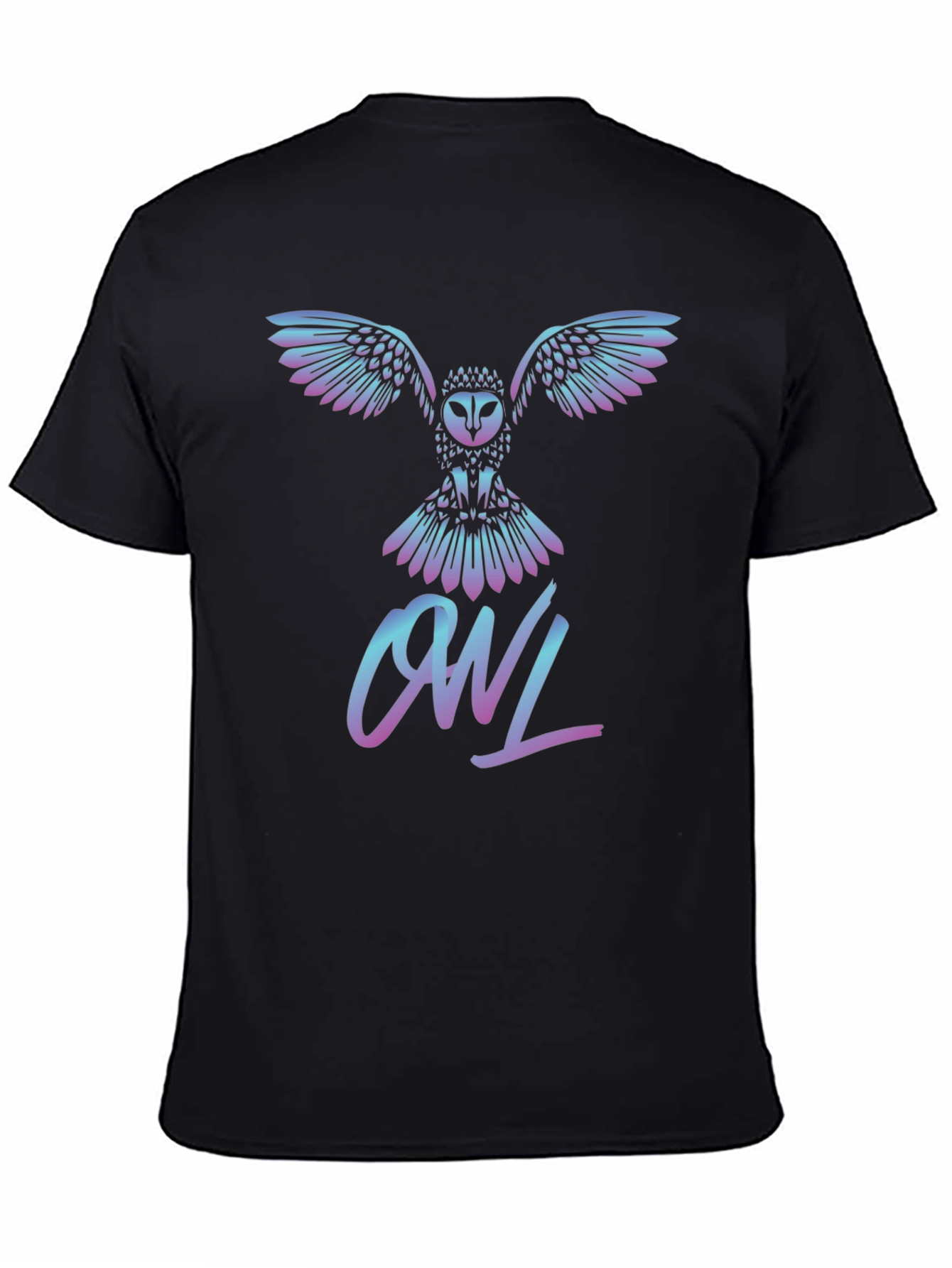 Owl Graphic T-Shirt - Stylish Crew Neck Tee