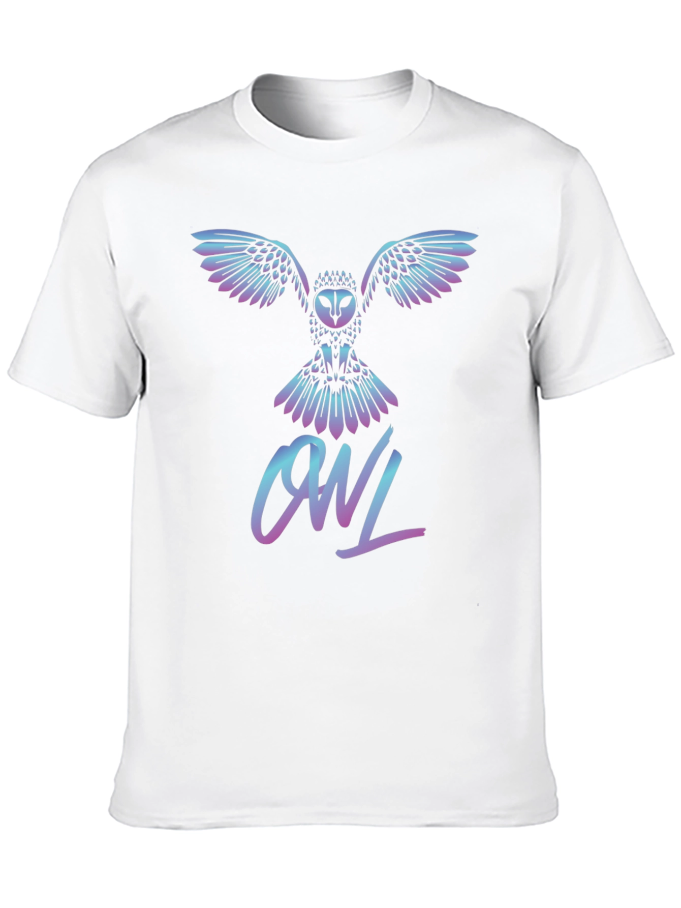 Owl Graphic T-Shirt - Stylish Crew Neck Tee