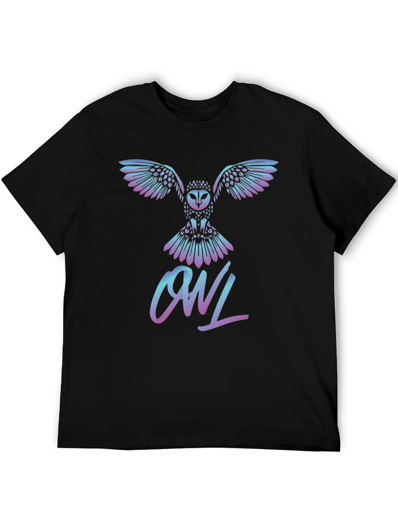 Owl Graphic T-Shirt - Stylish Crew Neck Tee