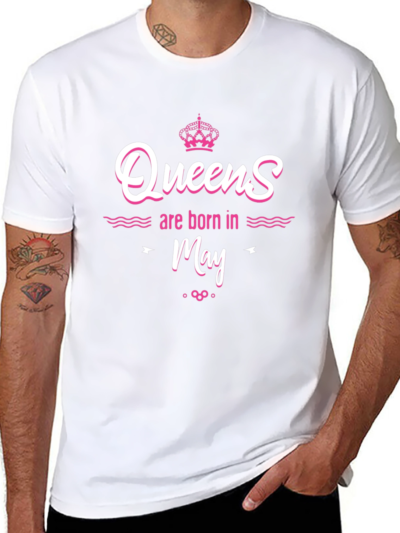 Queens Are Born In May Black T-Shirt