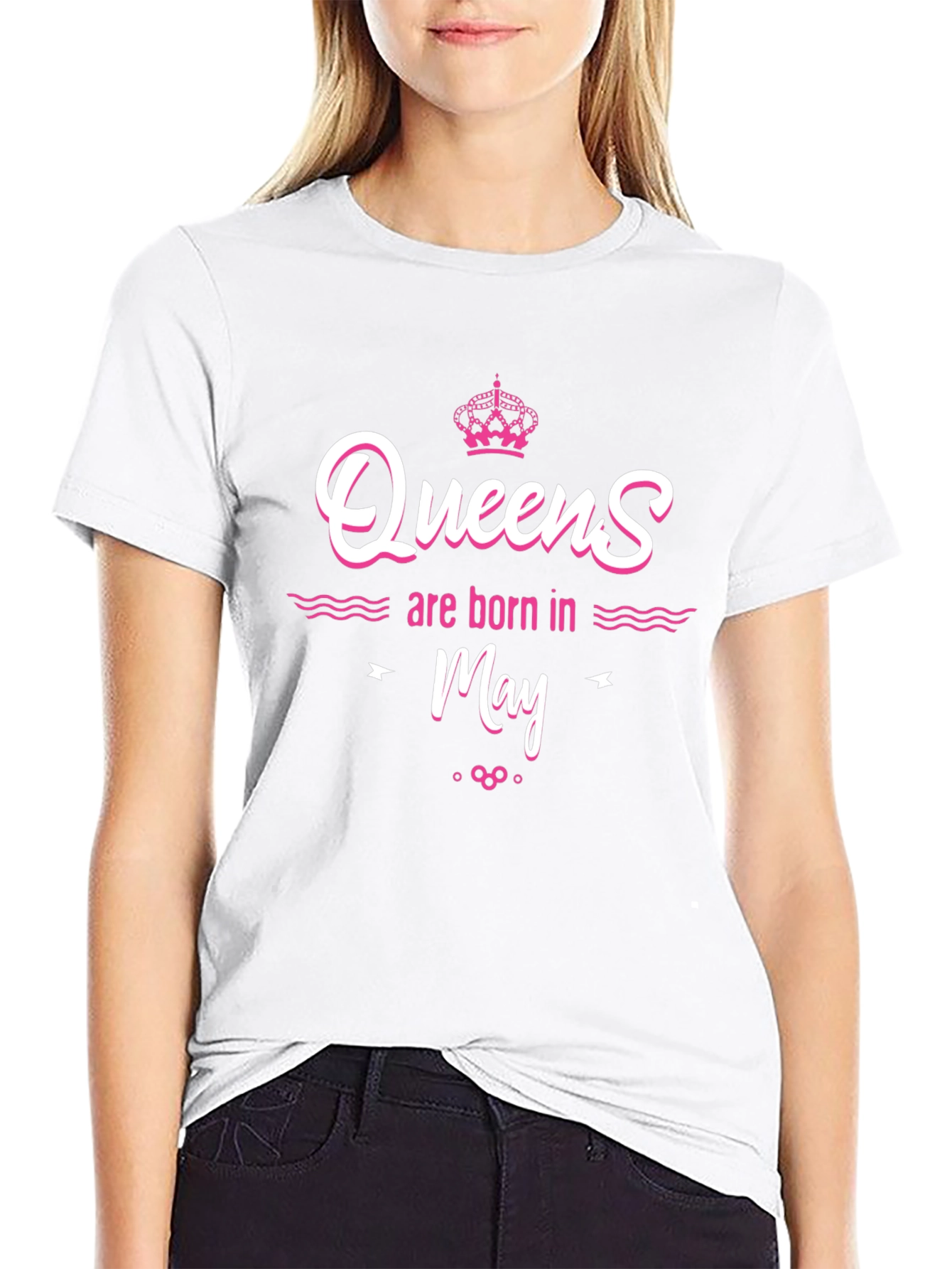 Queens Are Born In May Black T-Shirt