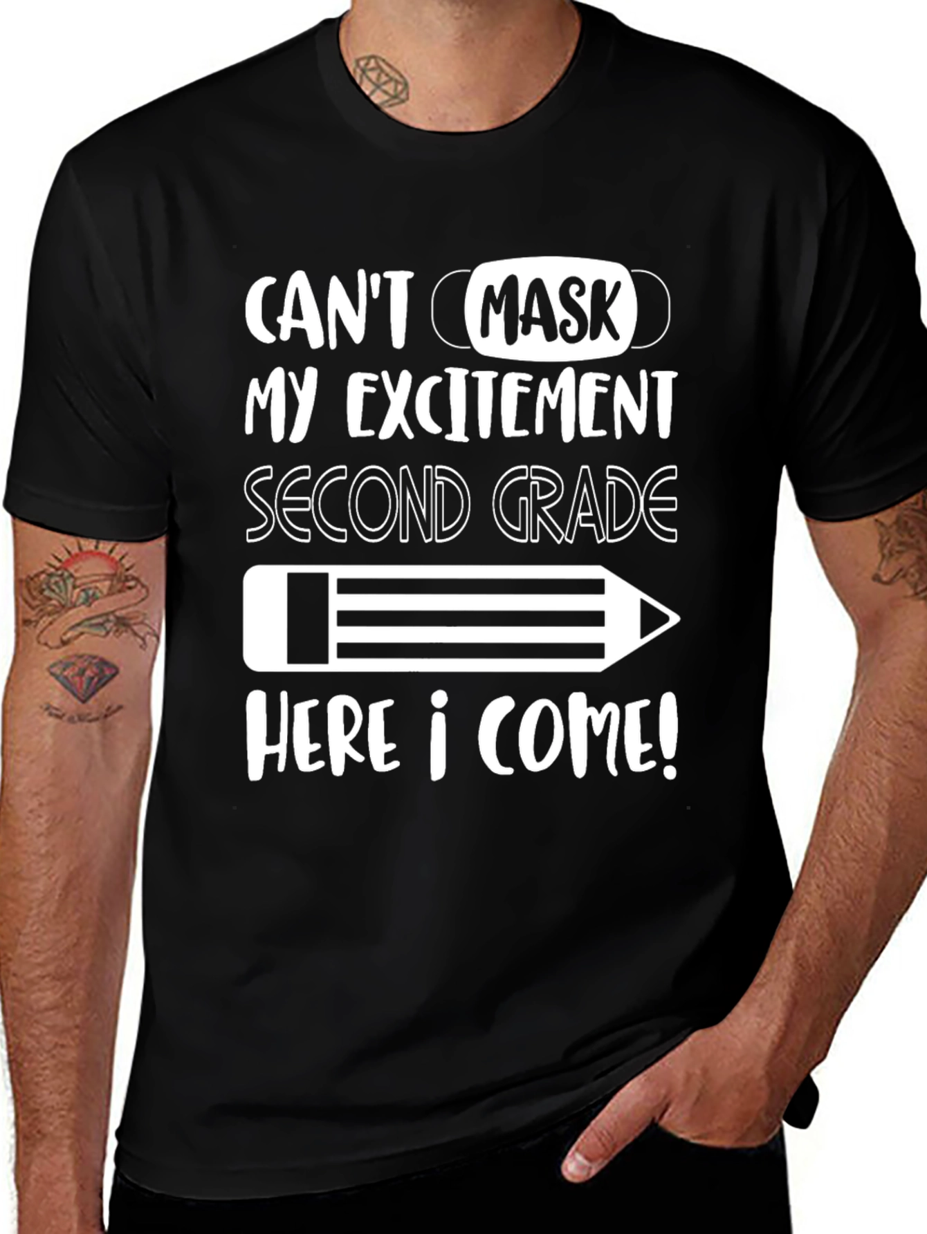 Cant Mask My Excitement Second Grade T-Shirt