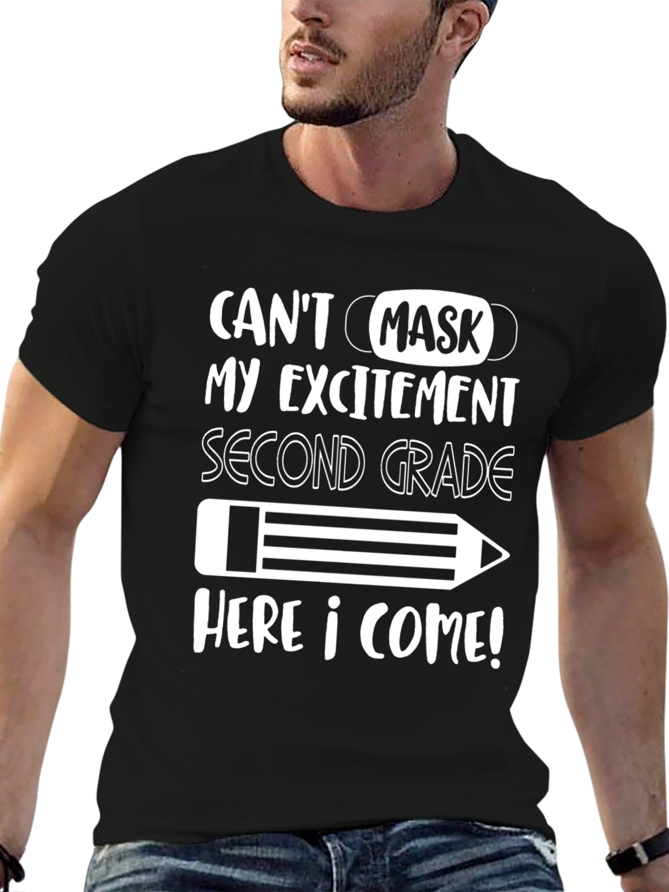 Cant Mask My Excitement Second Grade T-Shirt