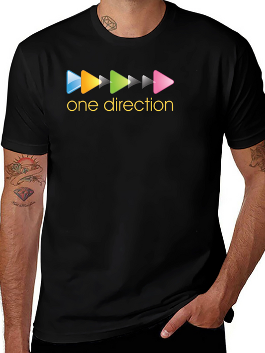 One Direction Play Button Black T-Shirt