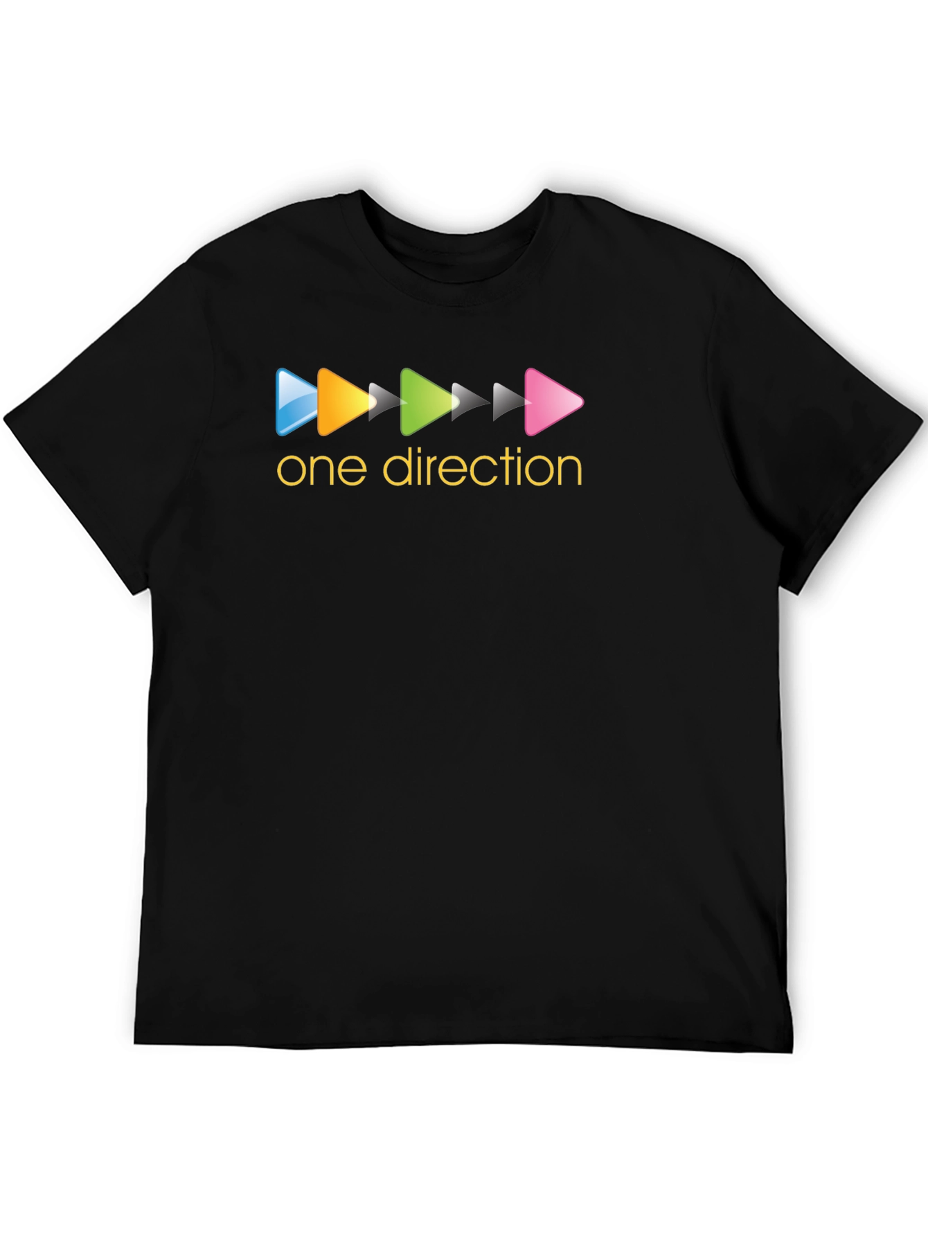 One Direction Play Button Black T-Shirt