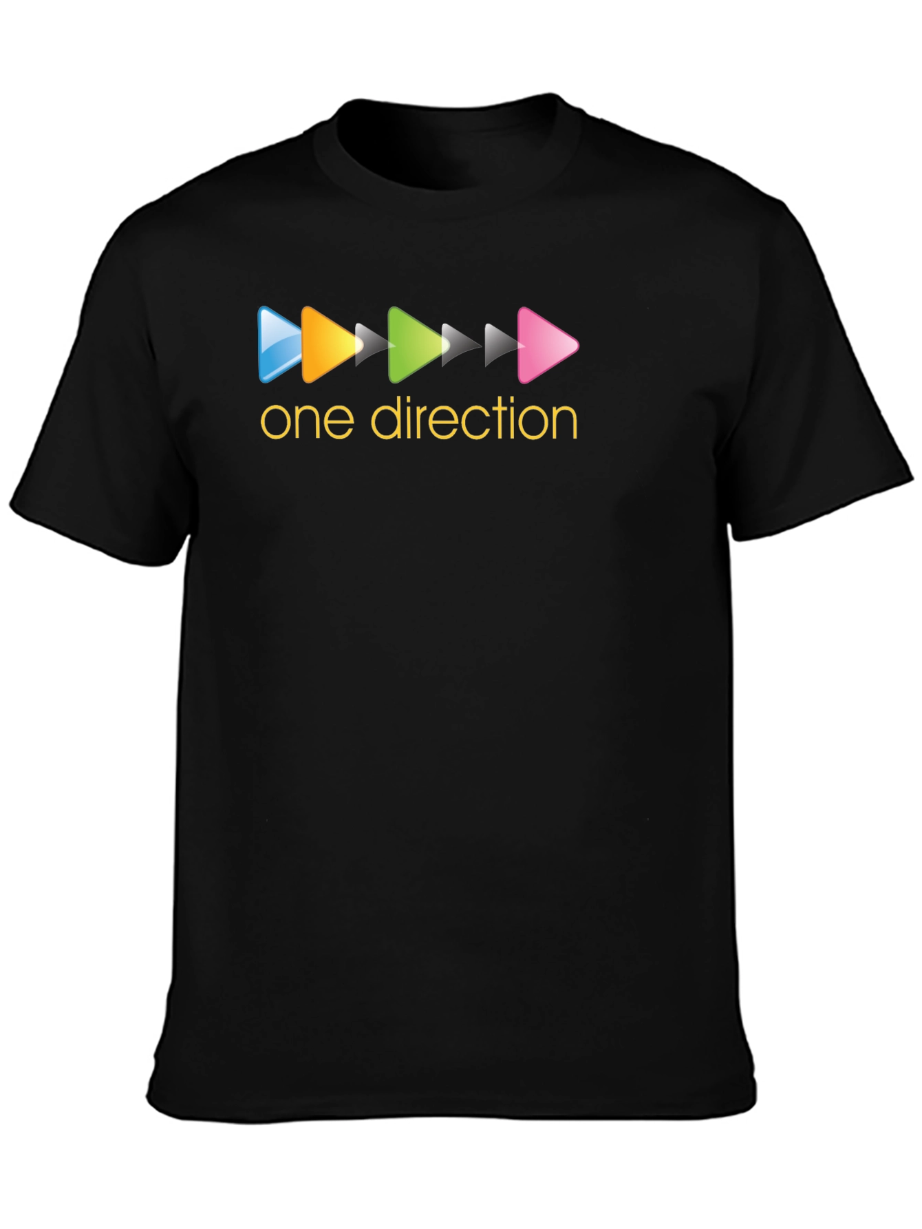 One Direction Play Button Black T-Shirt