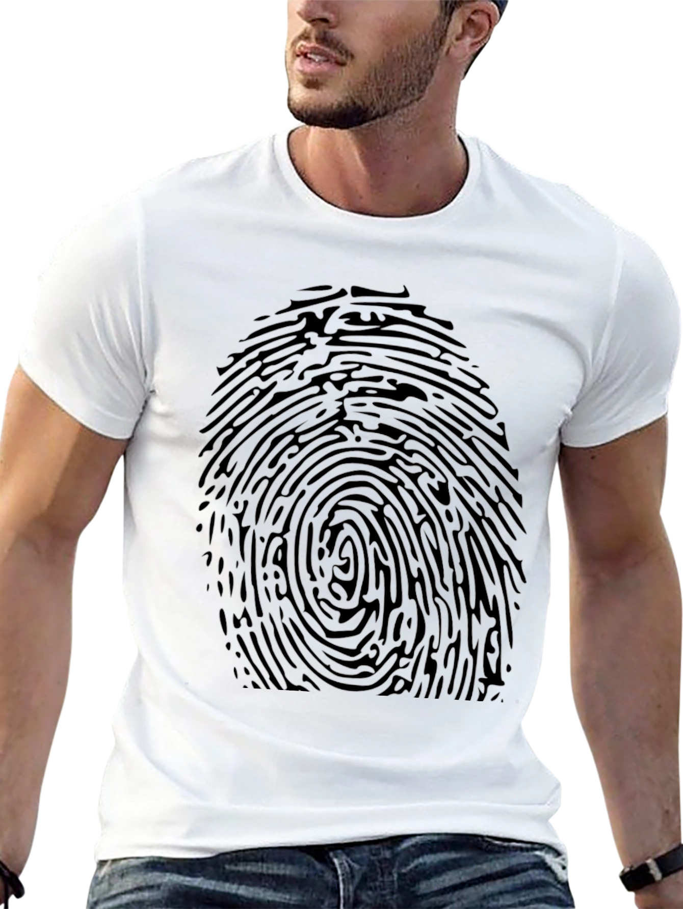 Fingerprint Graphic T-Shirt - Unique Design