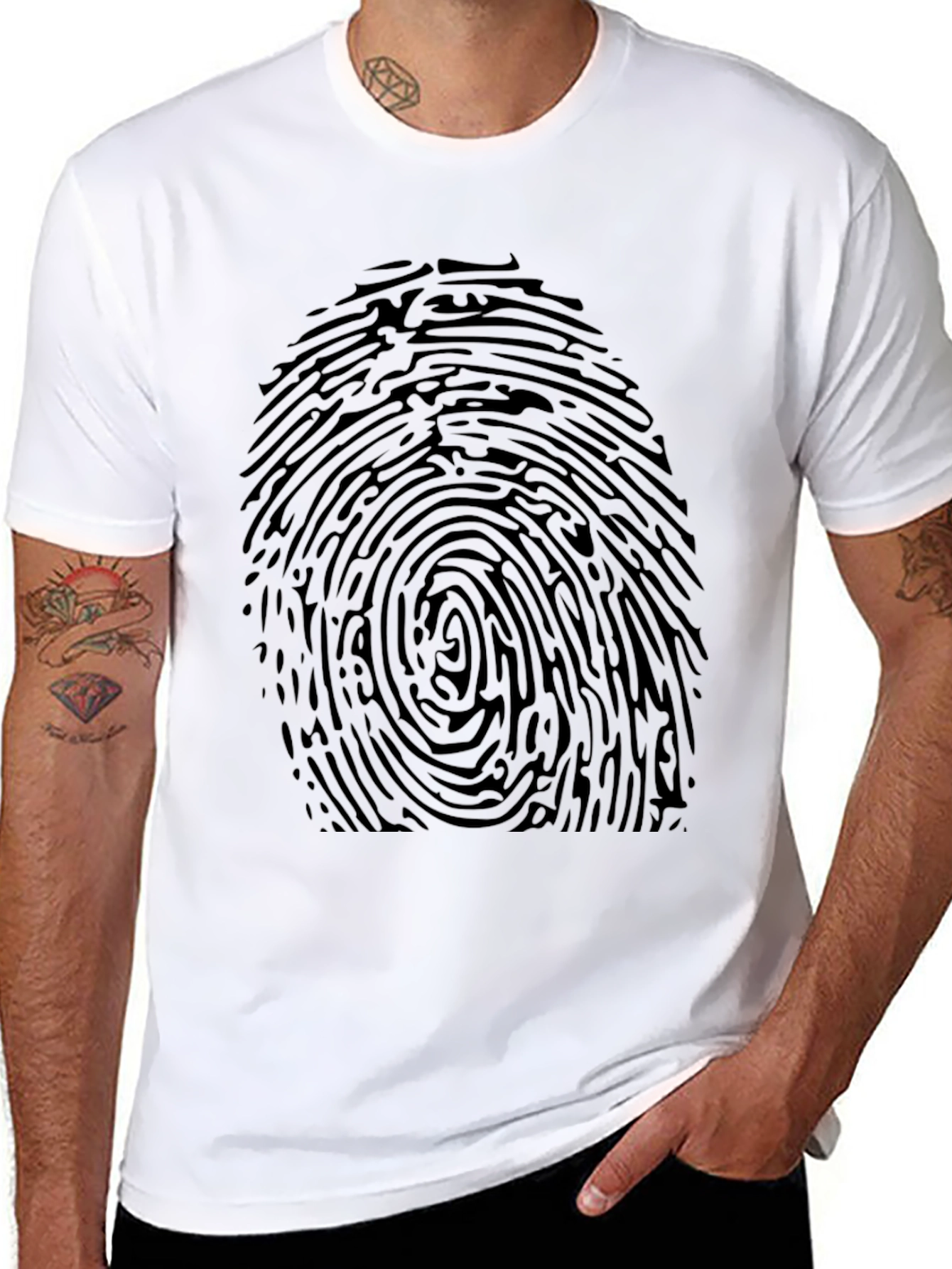Fingerprint Graphic T-Shirt - Unique Design