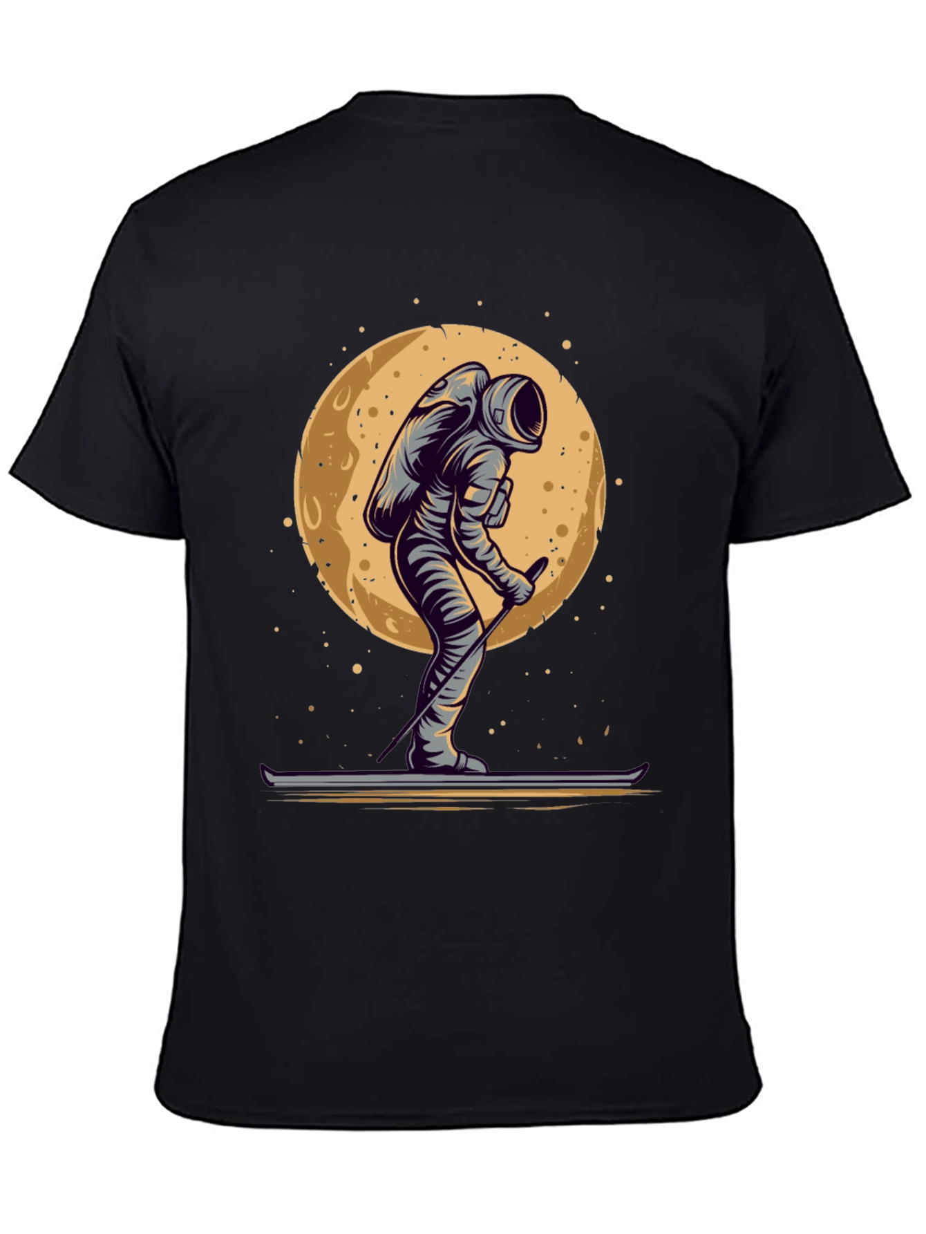 Astronaut Skiing on the Moon Graphic T-Shirt