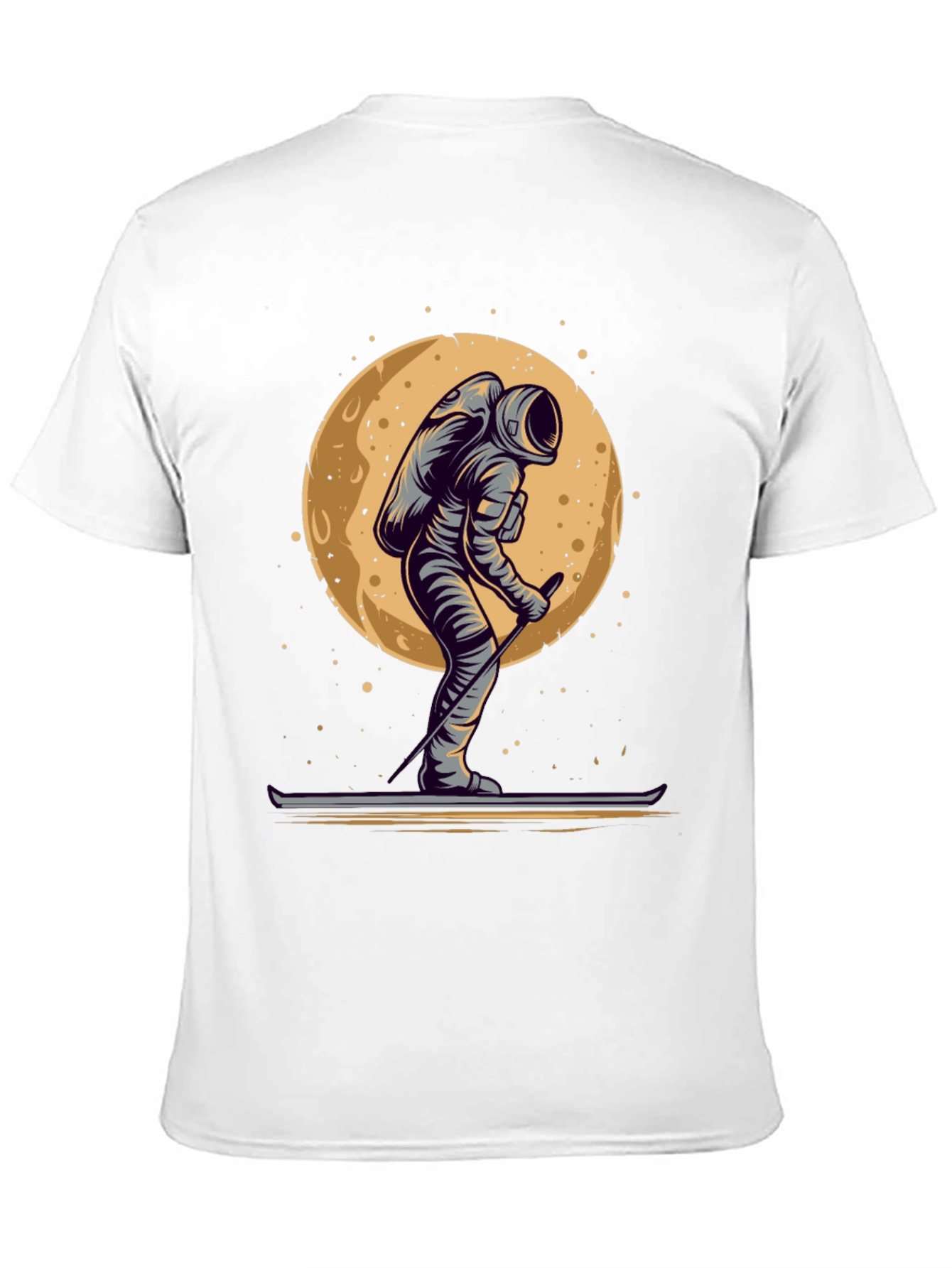 Astronaut Skiing on the Moon Graphic T-Shirt