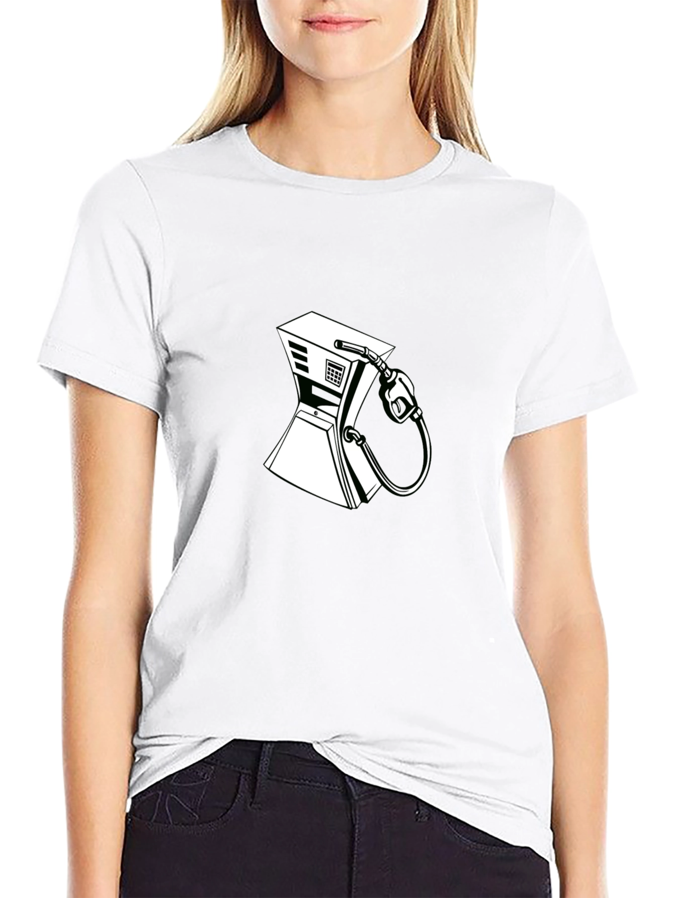 Gas Pump Graphic Tee - Cool Design Black T-Shirt